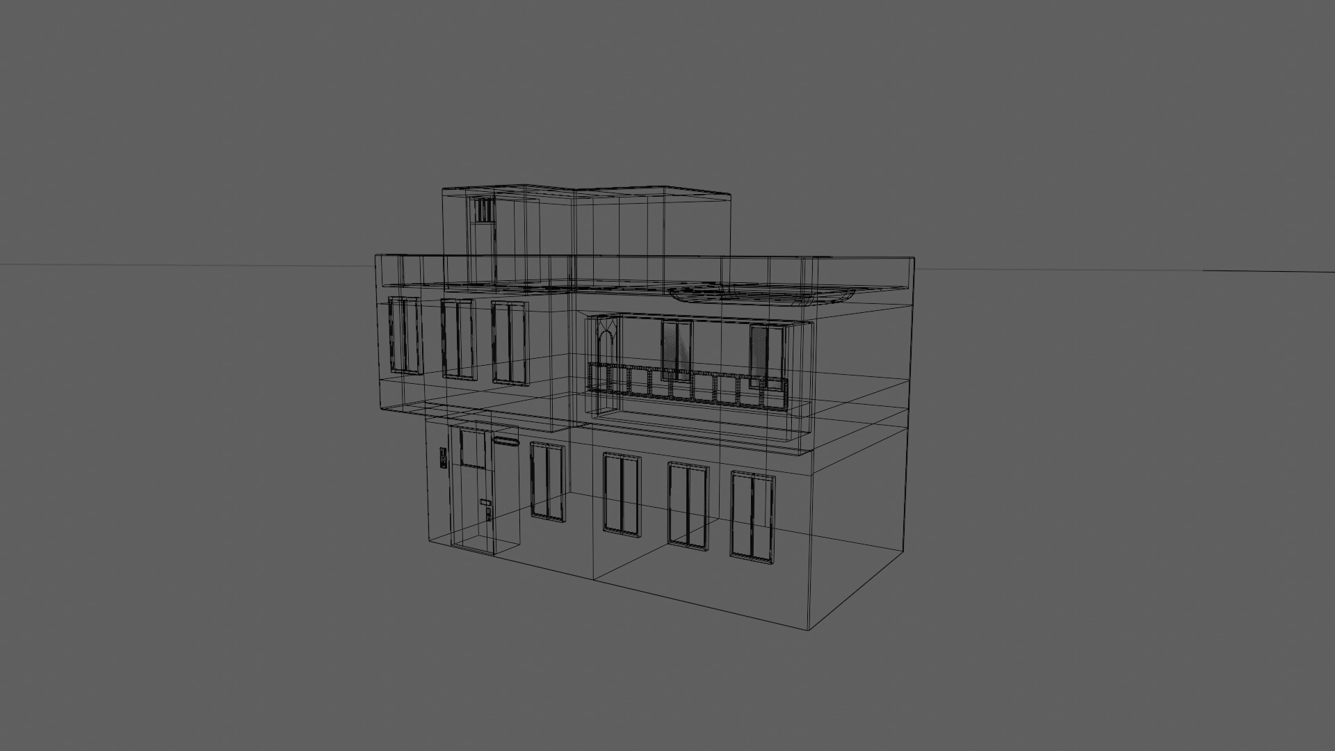 house 1 2 1 free Free low-poly 3D model_24