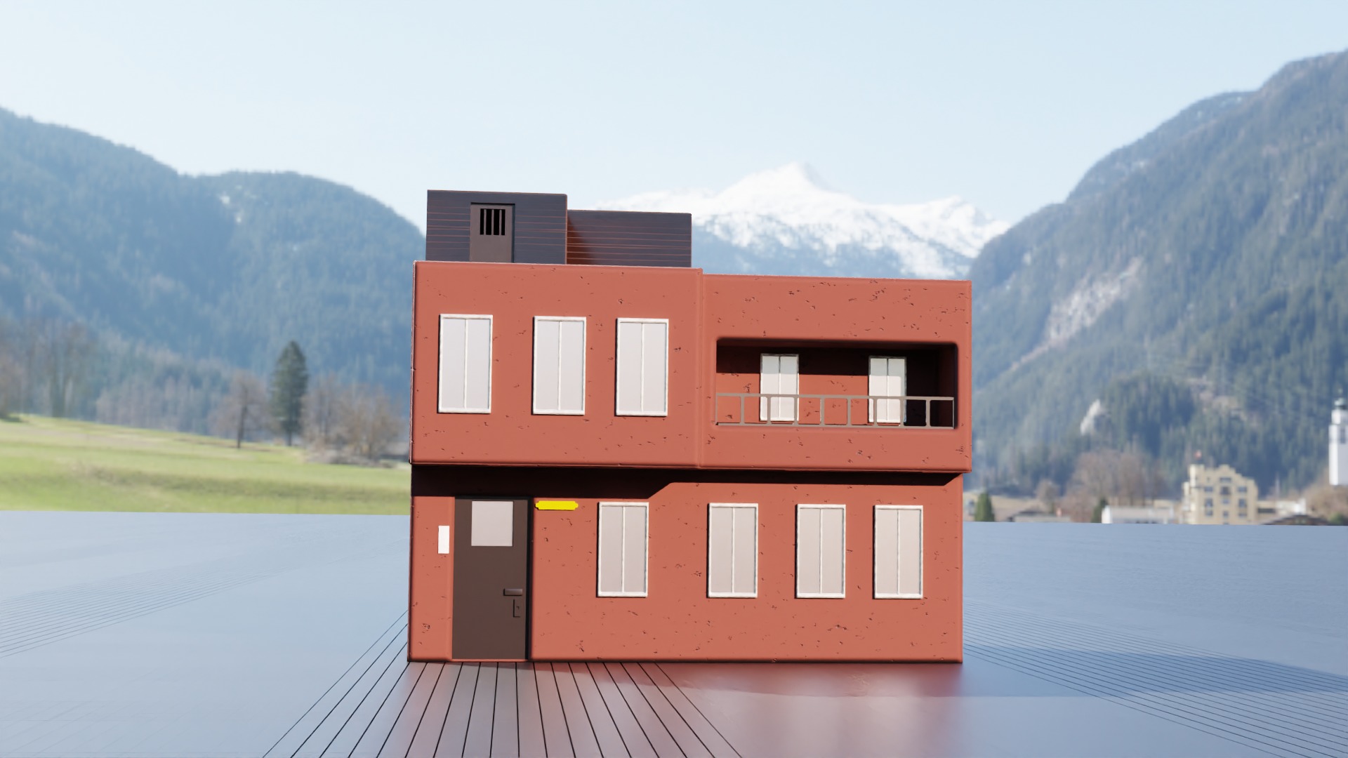 house 1 2 1 free Free low-poly 3D model_13