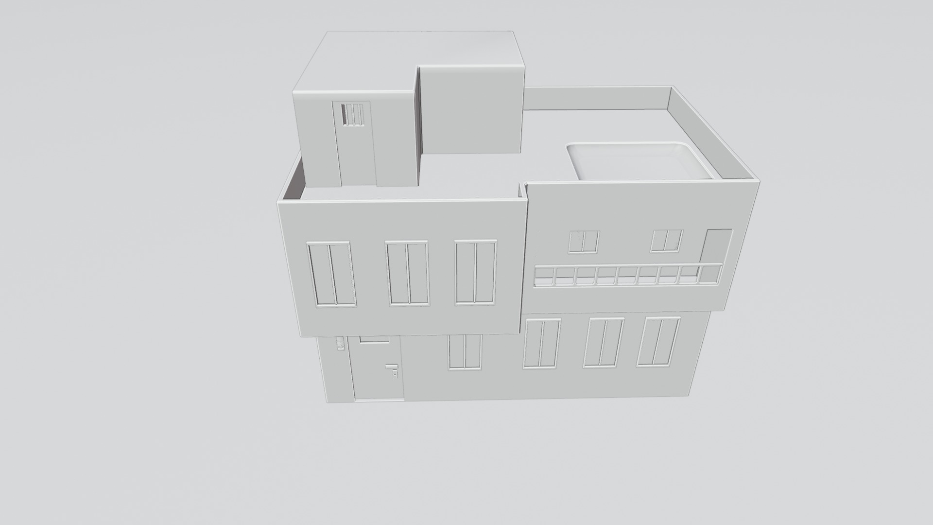 house 1 2 1 free Free low-poly 3D model_19