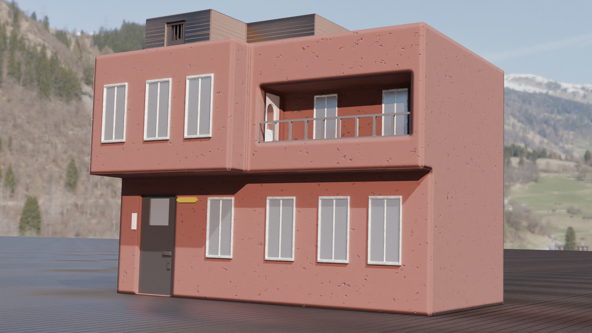 house 1 2 1 free Free low-poly 3D model_1