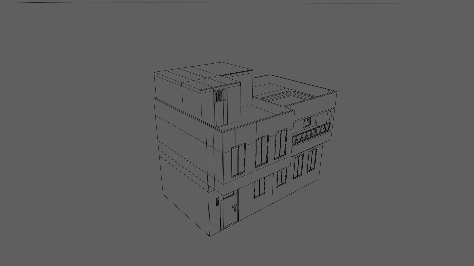house 1 2 1 free Free low-poly 3D model_33