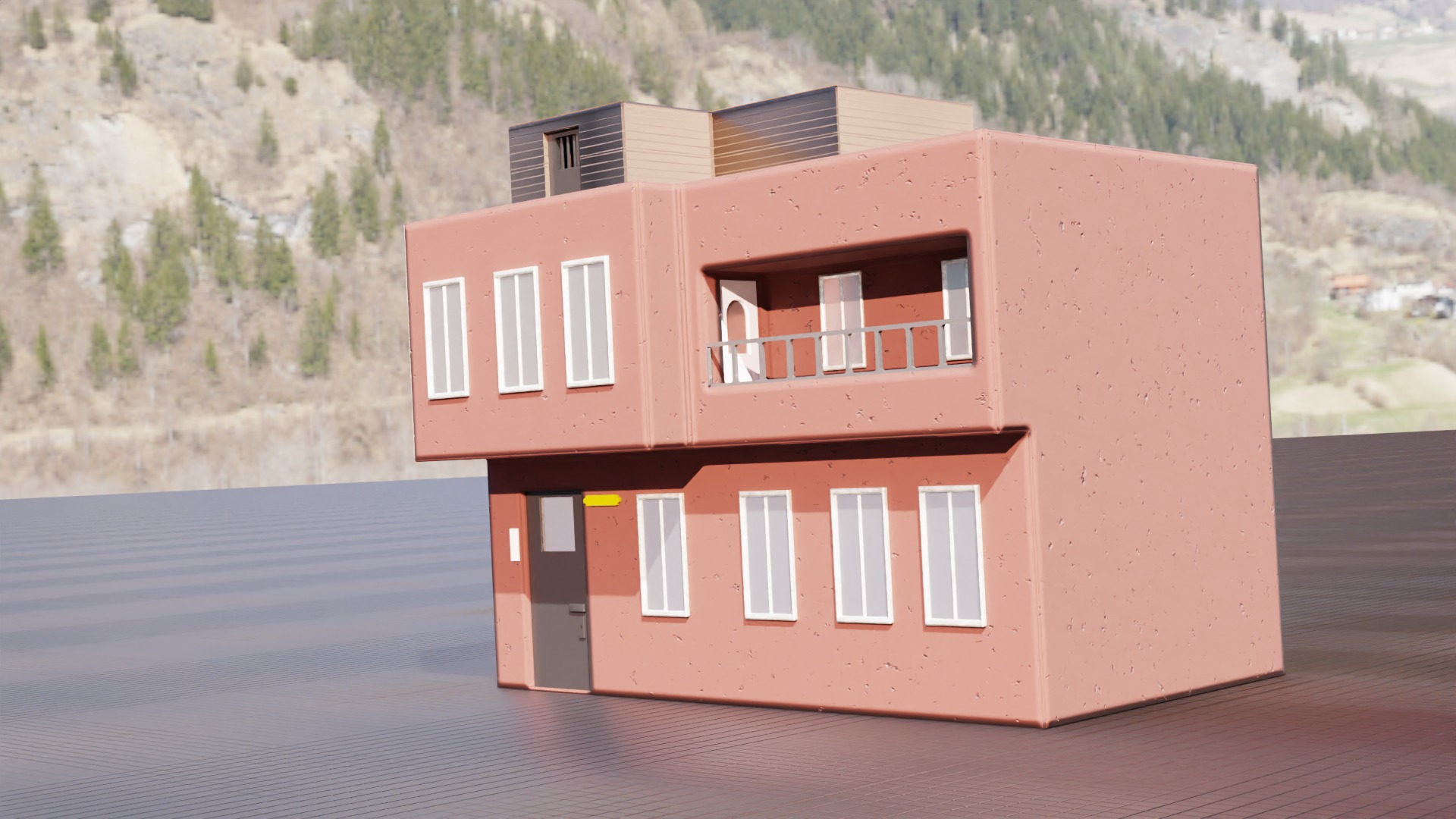 house 1 2 1 free Free low-poly 3D model_11