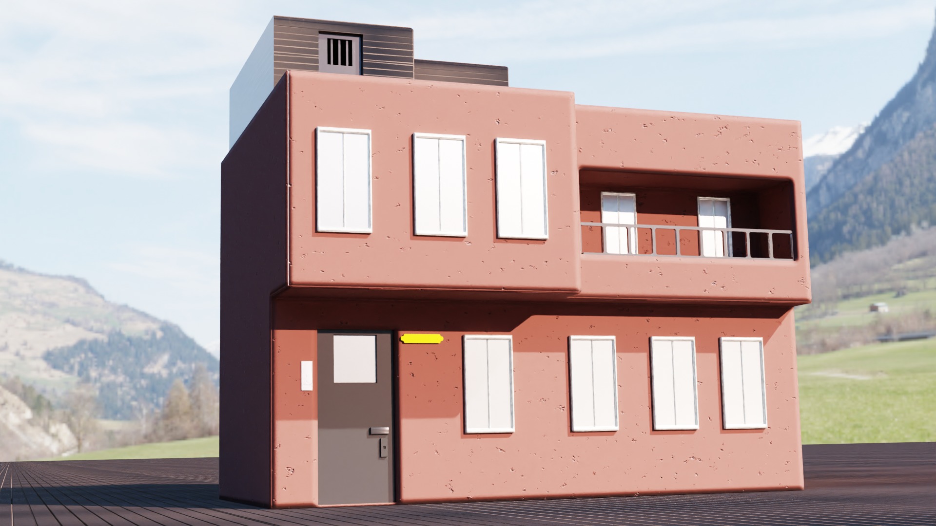 house 1 2 1 free Free low-poly 3D model_4