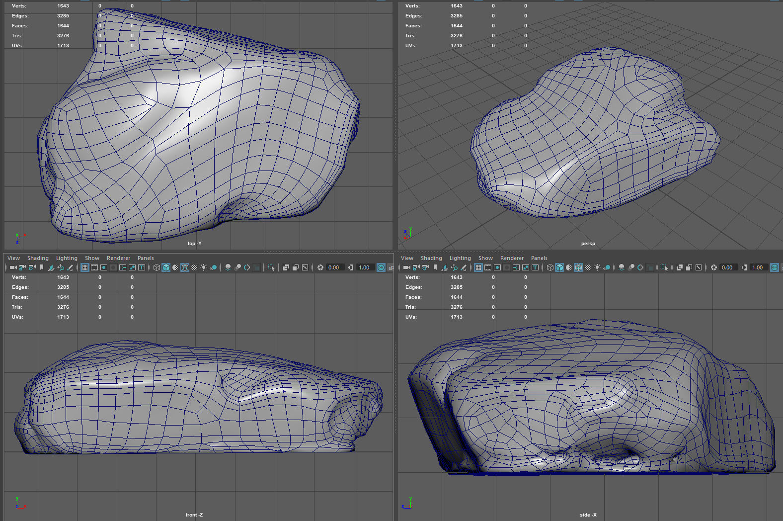 Realistic Gray Rock Model 2 Low-poly 3D model_10