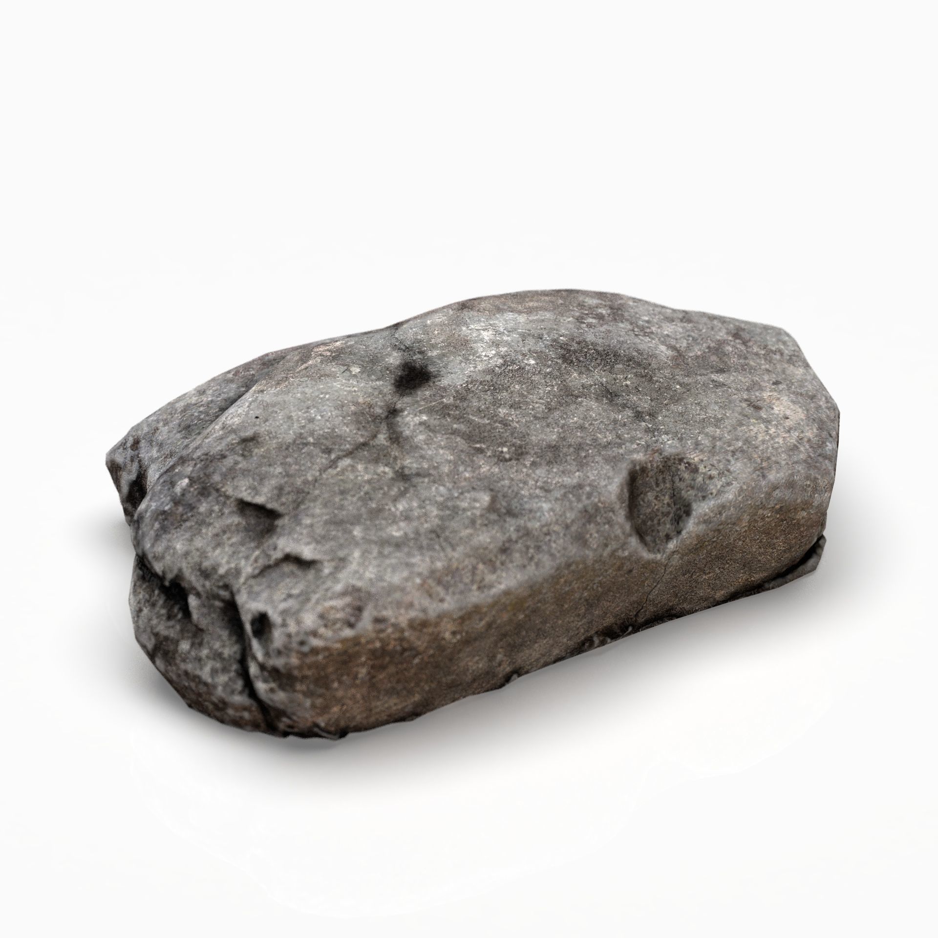 Realistic Gray Rock Model 2 Low-poly 3D model_3