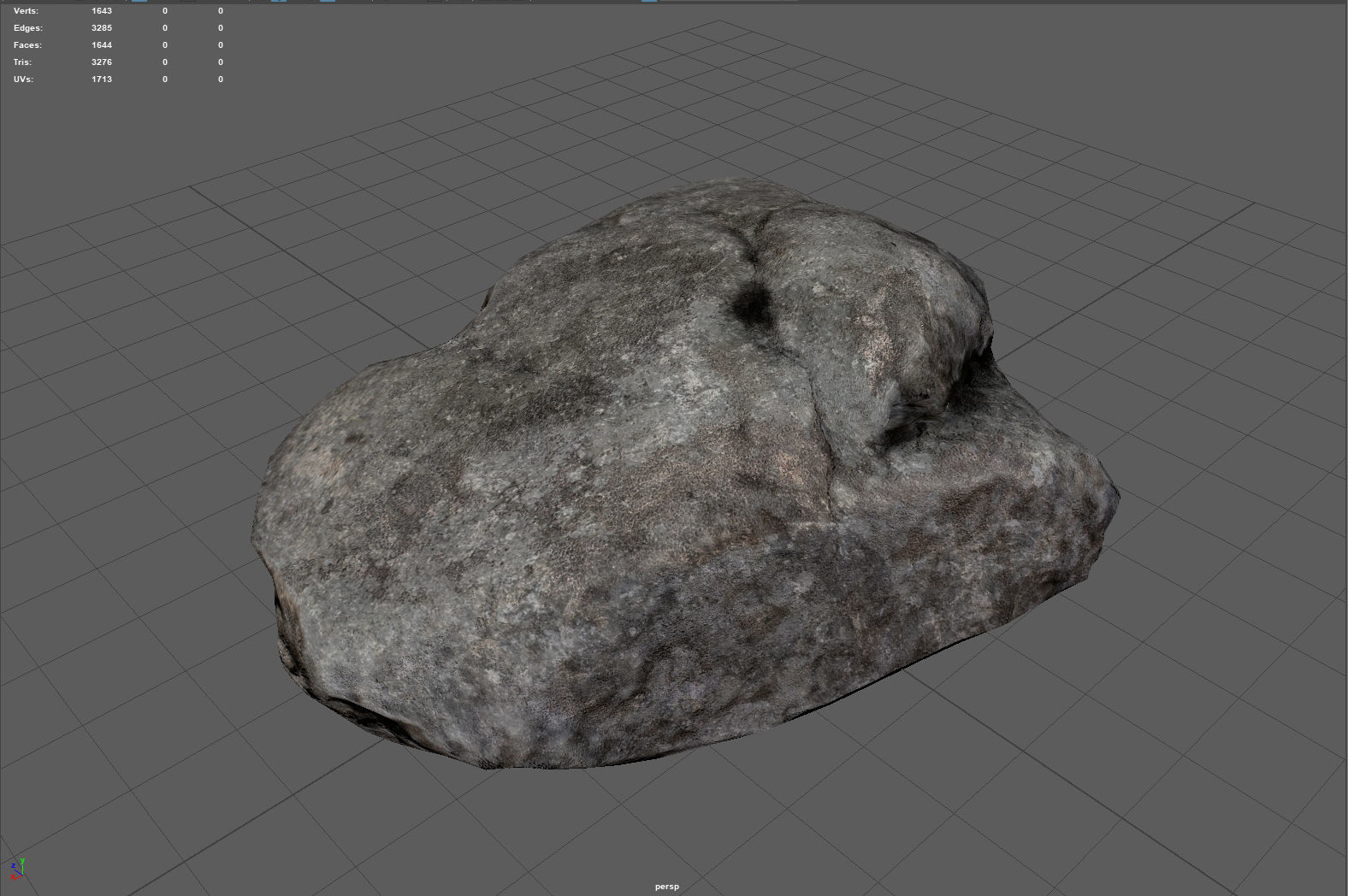 Realistic Gray Rock Model 2 Low-poly 3D model_5