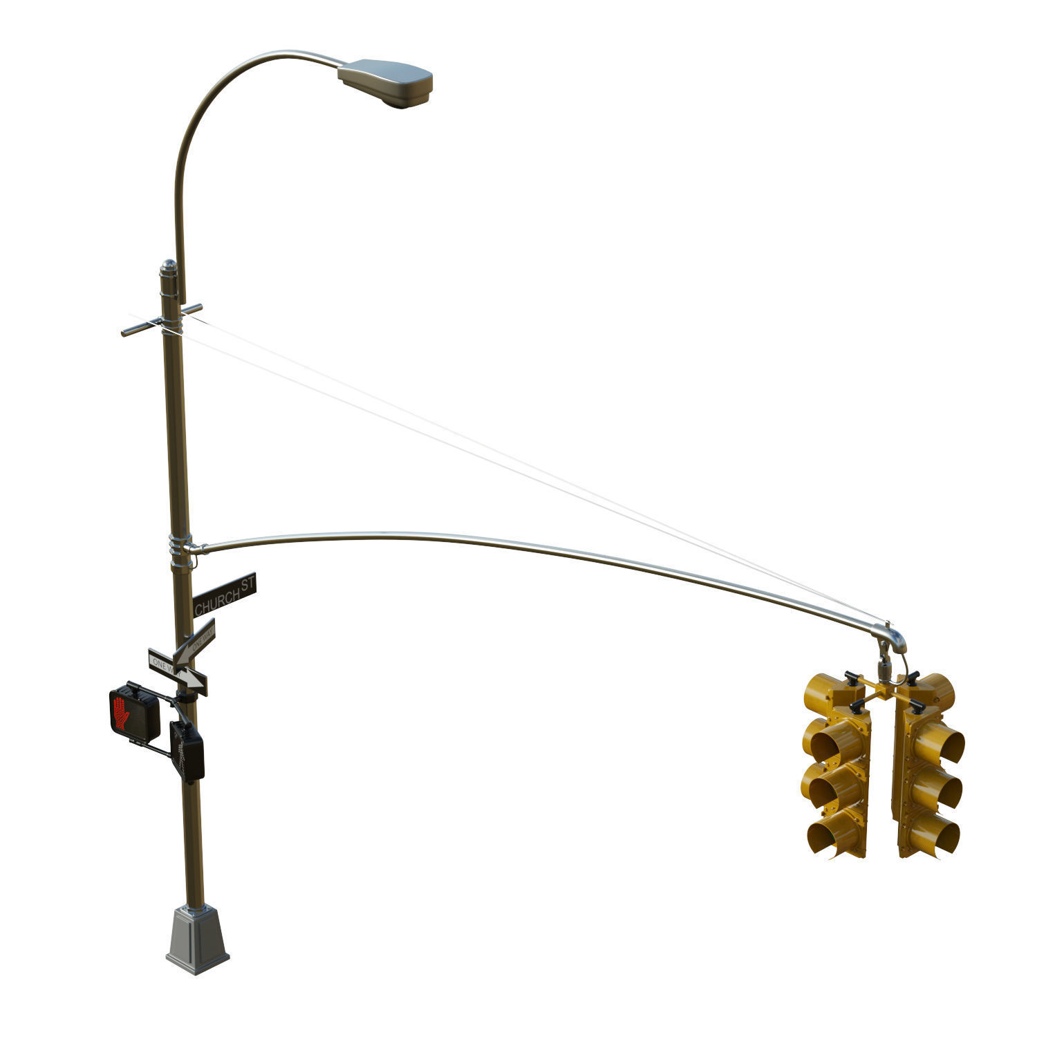 Traffic Light 07 Low-poly 3D model_9