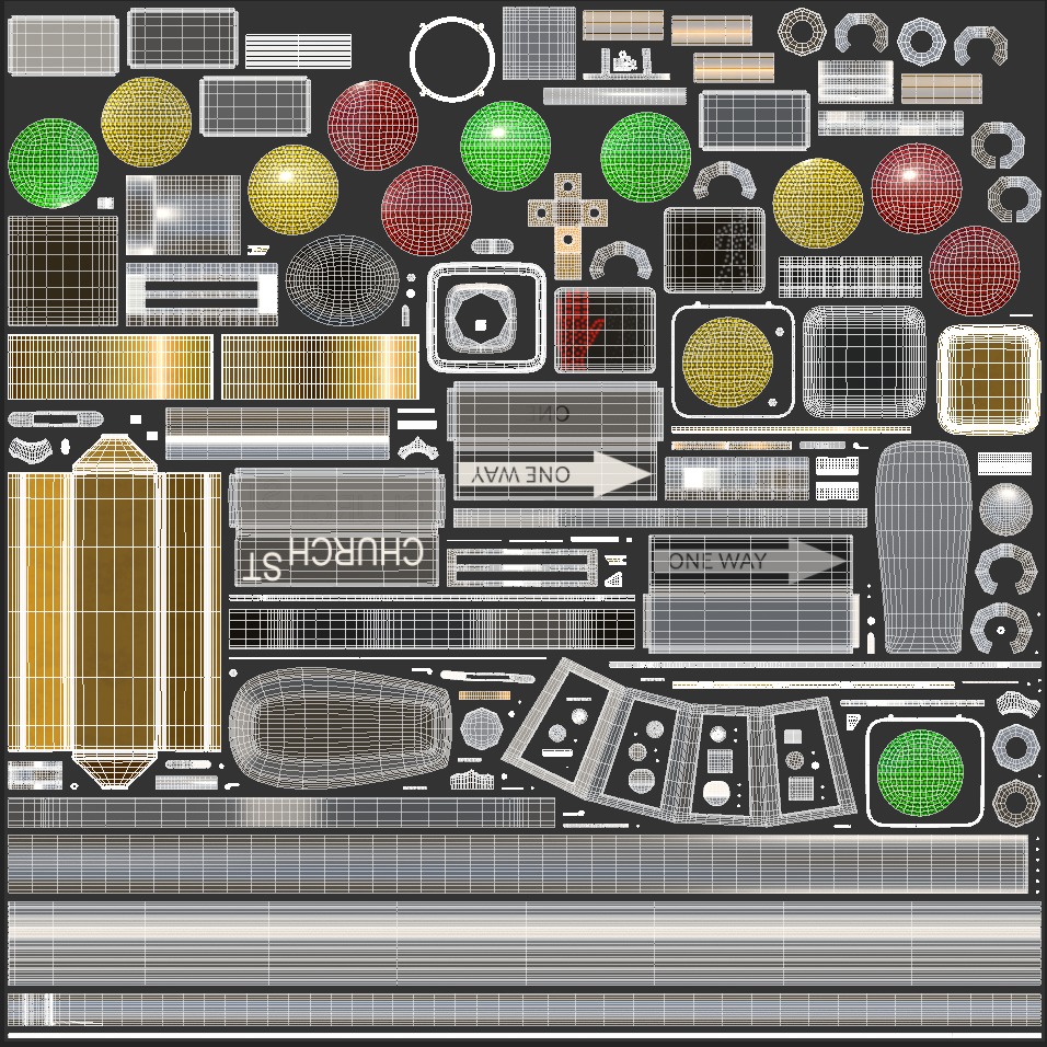 Traffic Light 07 Low-poly 3D model_20