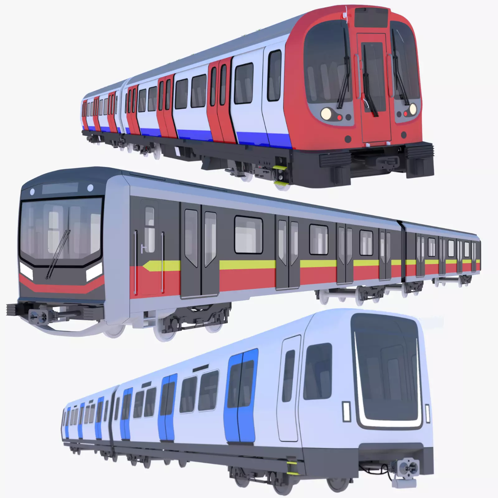 European metro trains 3D Model Collection_0