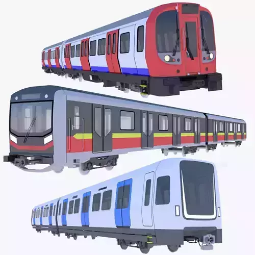European metro trains 3D Model Collection