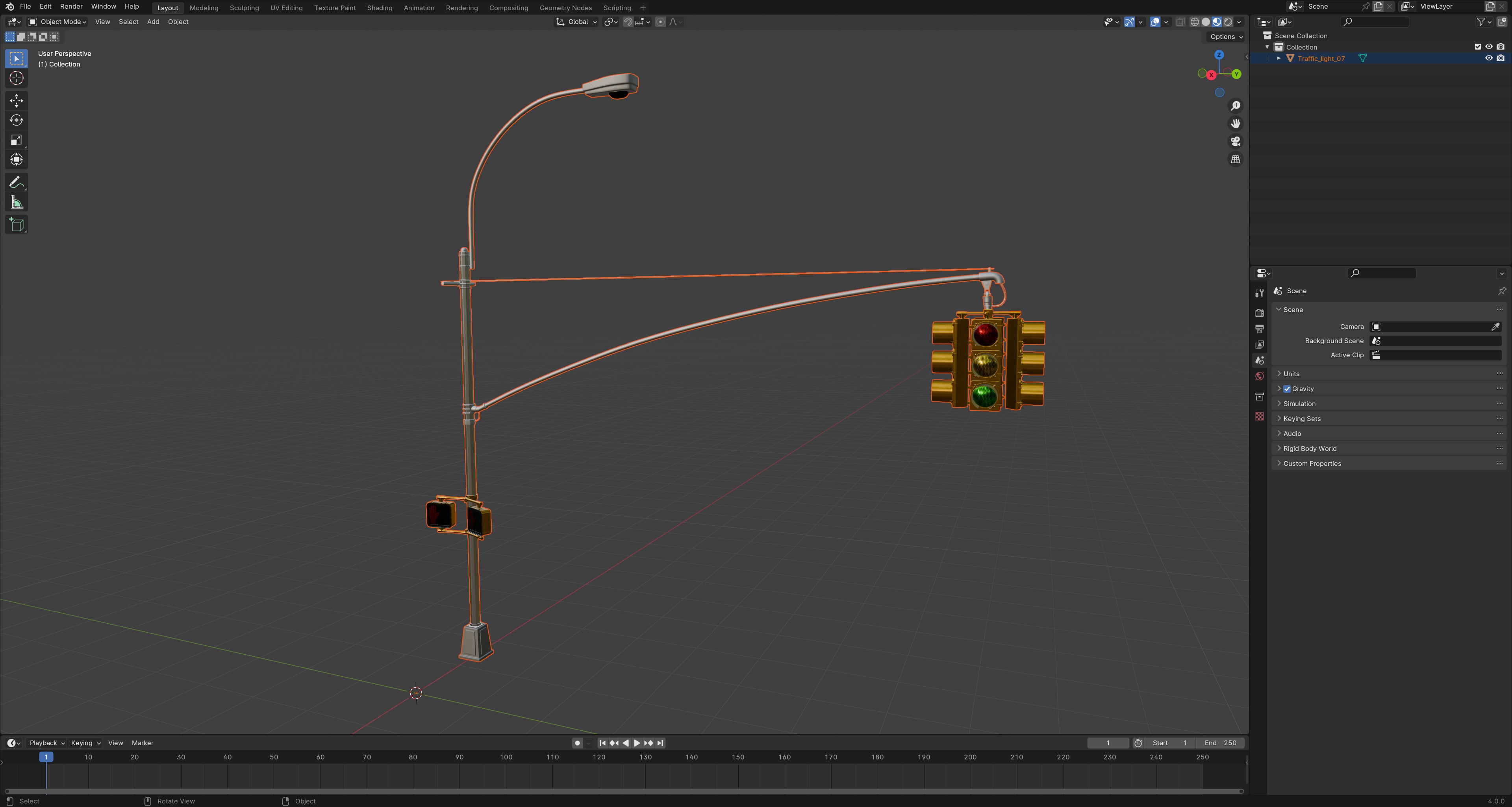Traffic Light 08 Low-poly 3D model_17