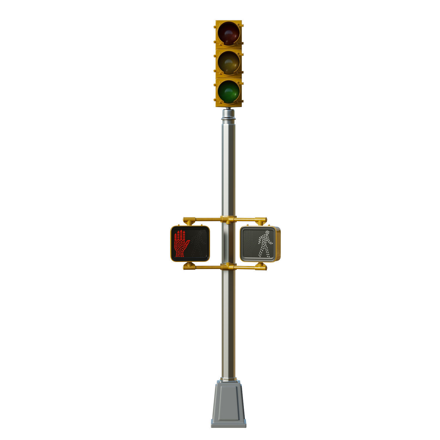 Traffic Light 09 Low-poly 3D model_4