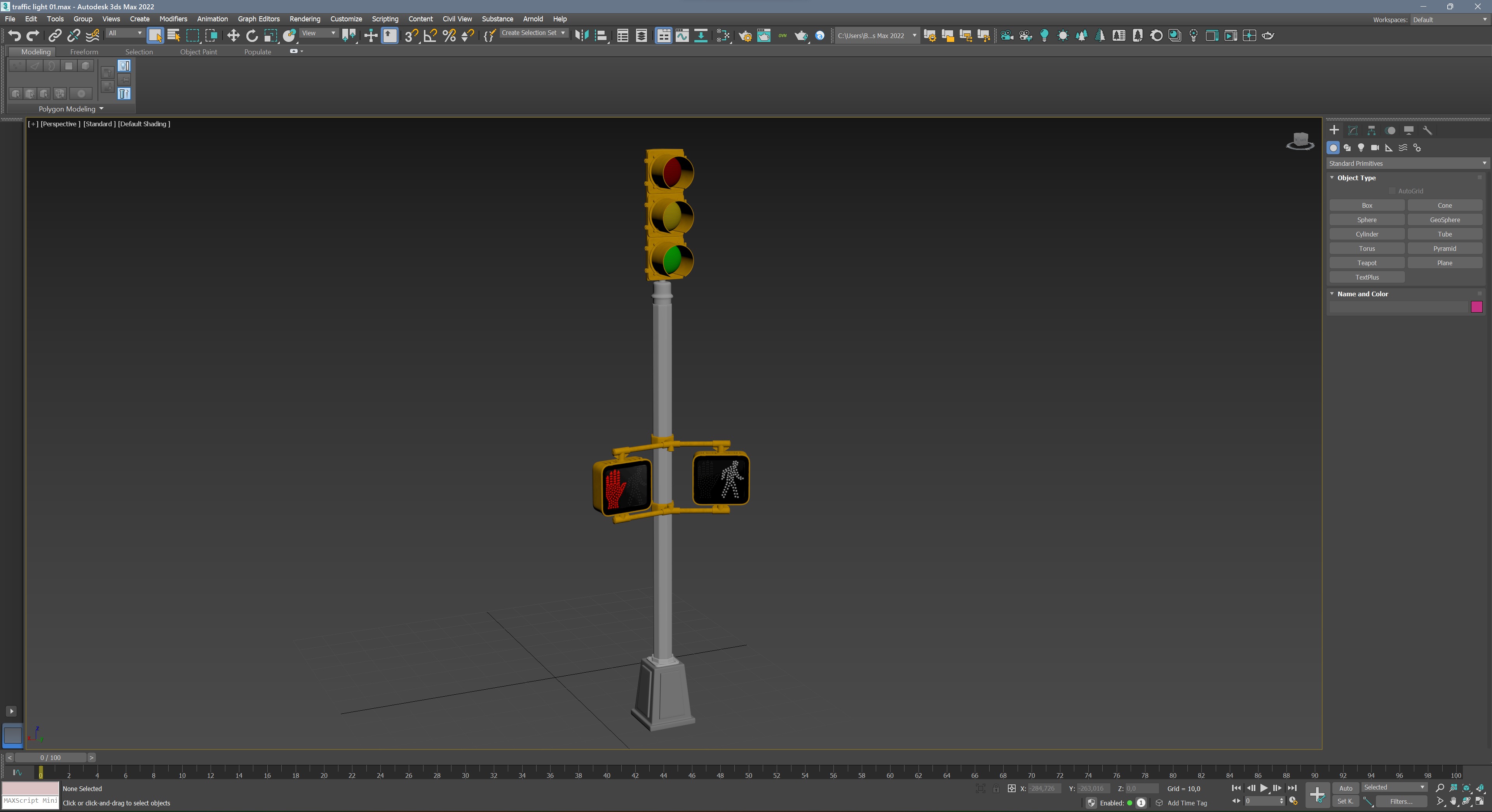 Traffic Light 09 Low-poly 3D model_14