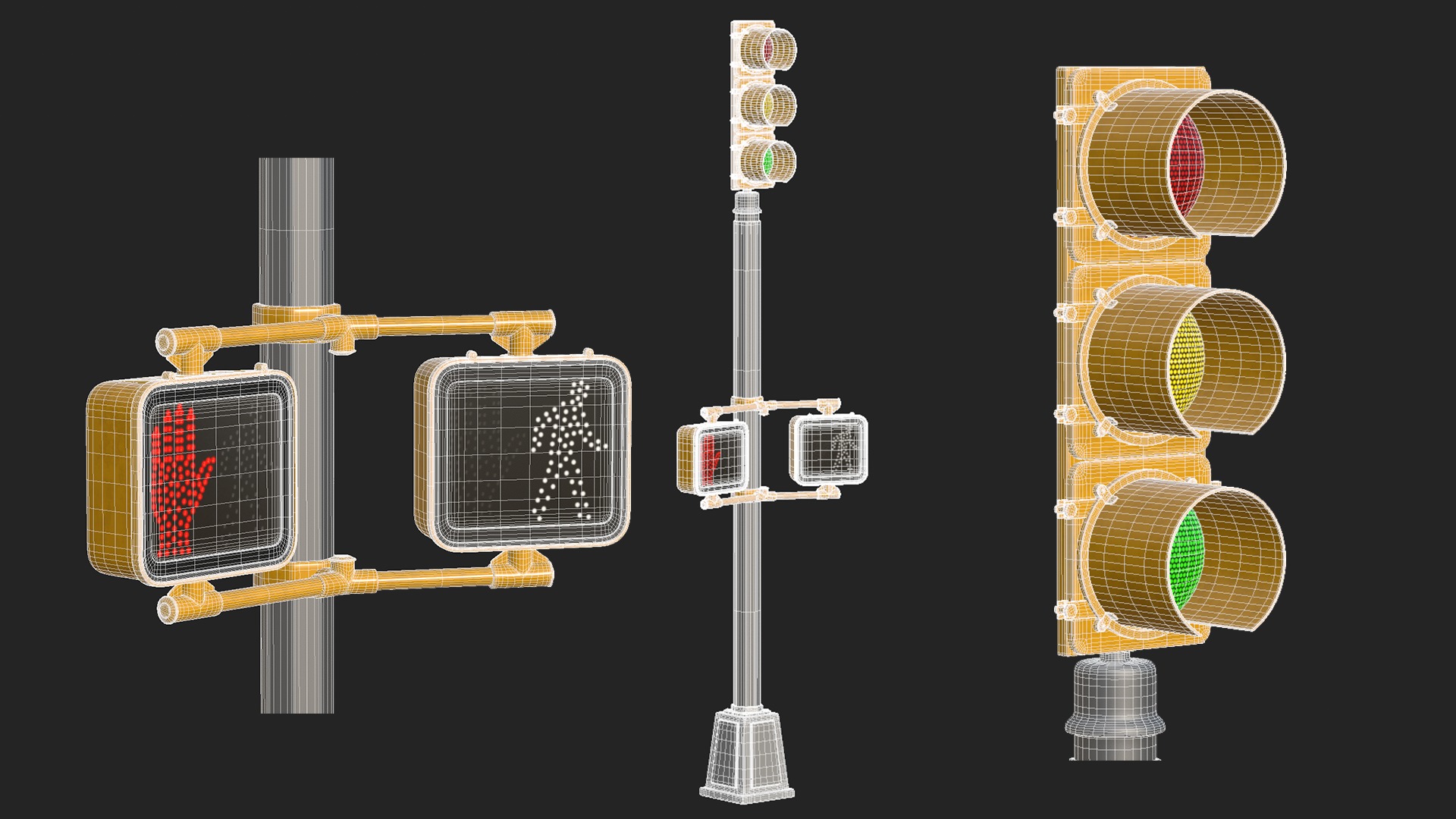 Traffic Light 09 Low-poly 3D model_15