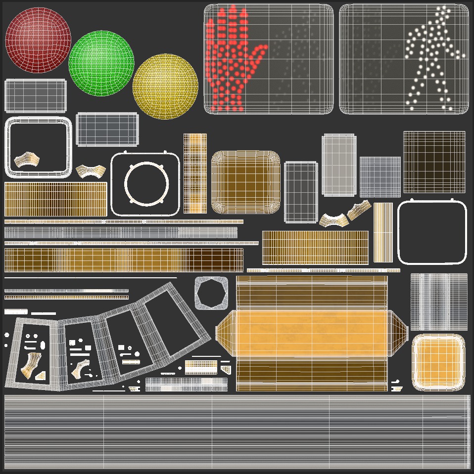Traffic Light 09 Low-poly 3D model_16