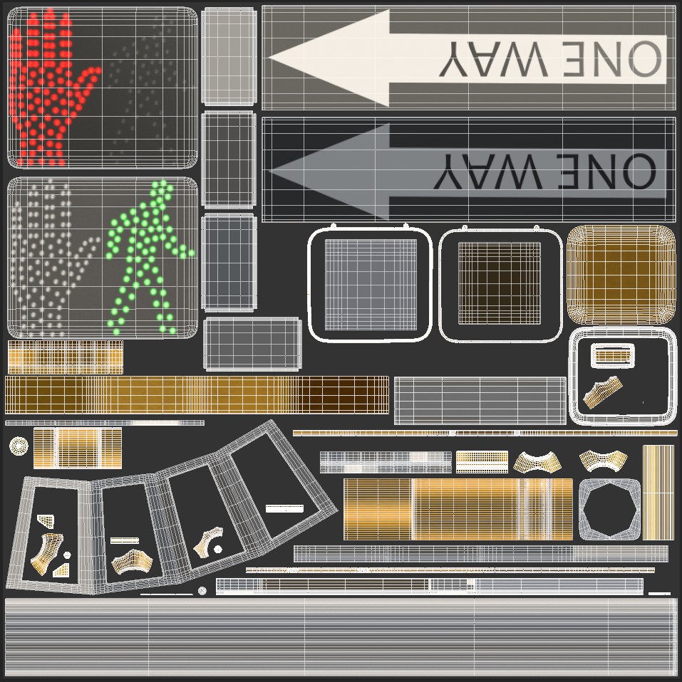 Traffic Light 10 Low-poly 3D model_13