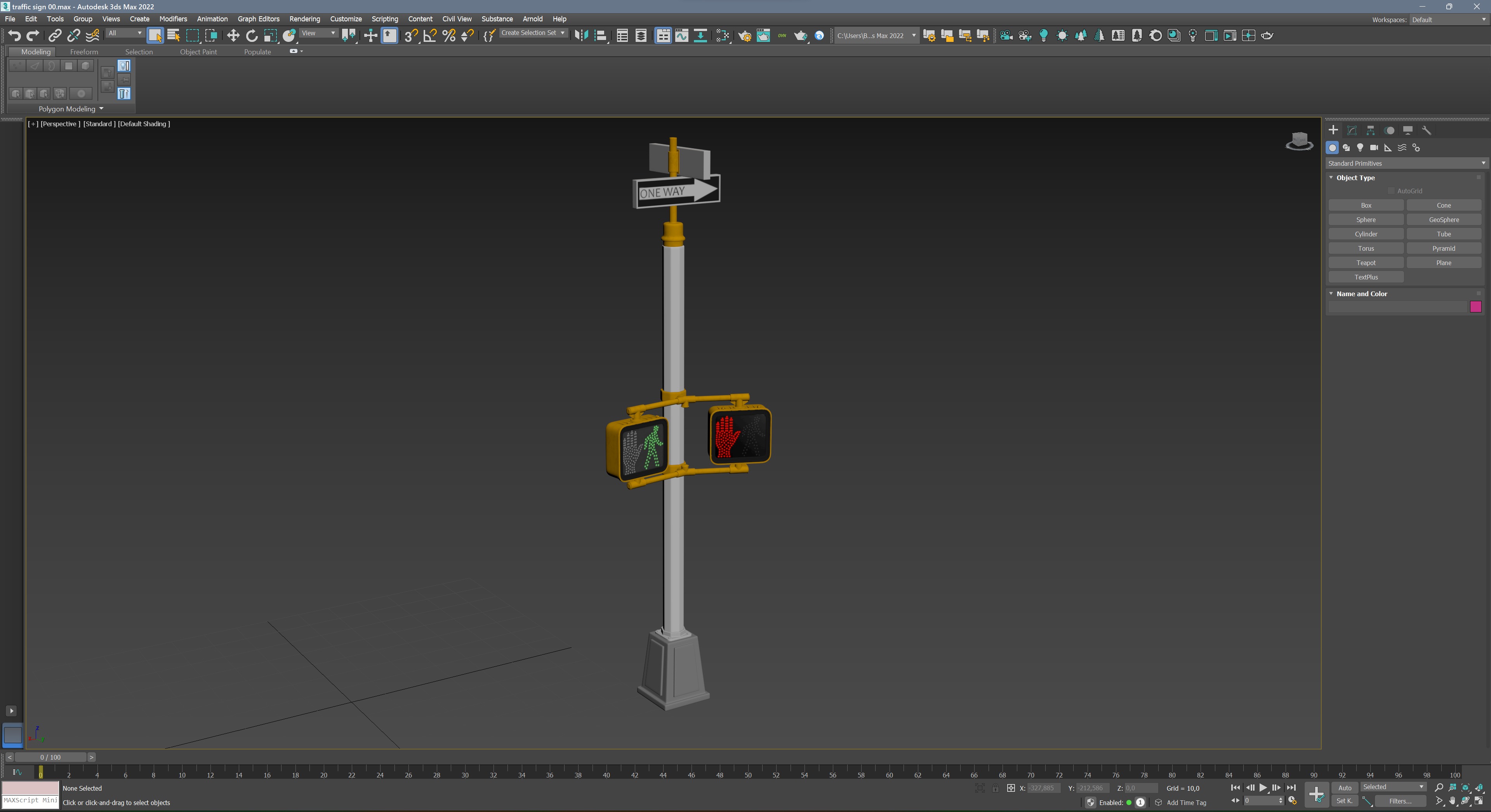 Traffic Light 10 Low-poly 3D model_11