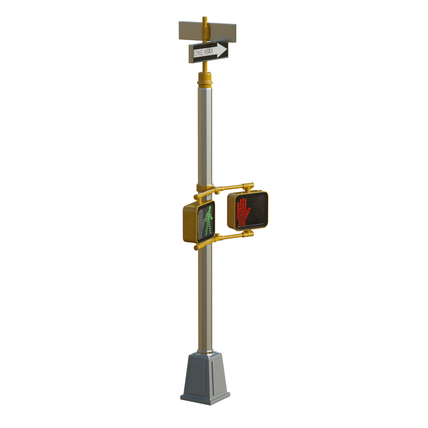 Traffic Light 10 Low-poly 3D model_4