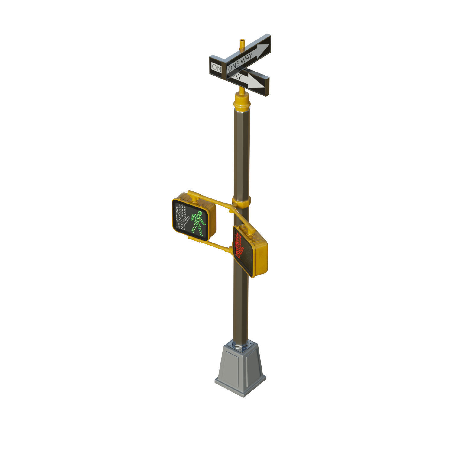 Traffic Light 10 Low-poly 3D model_2