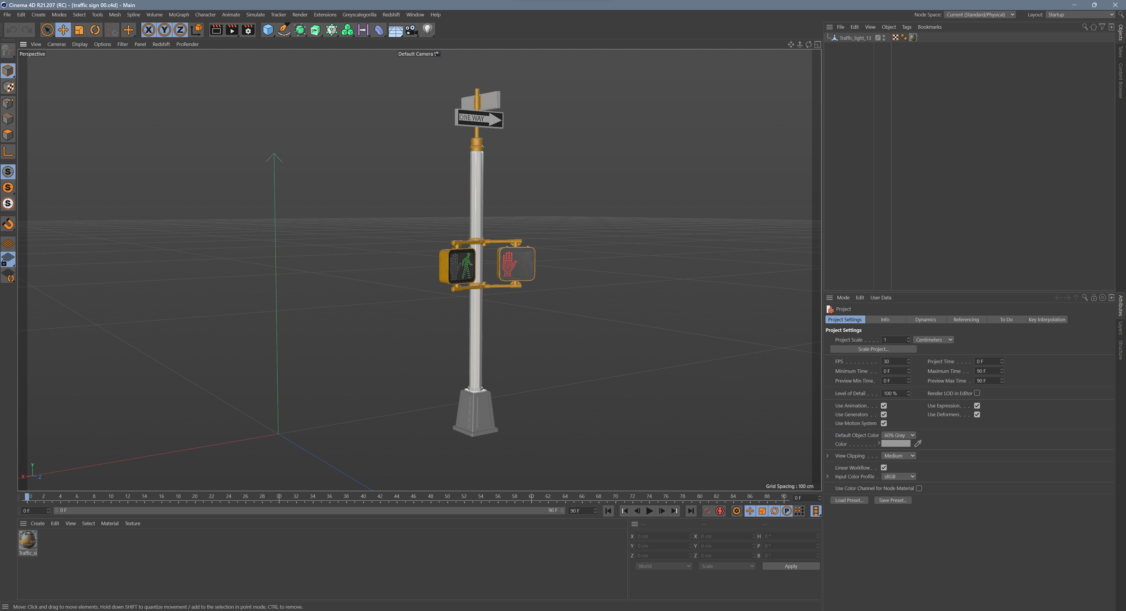 Traffic Light 10 Low-poly 3D model_10