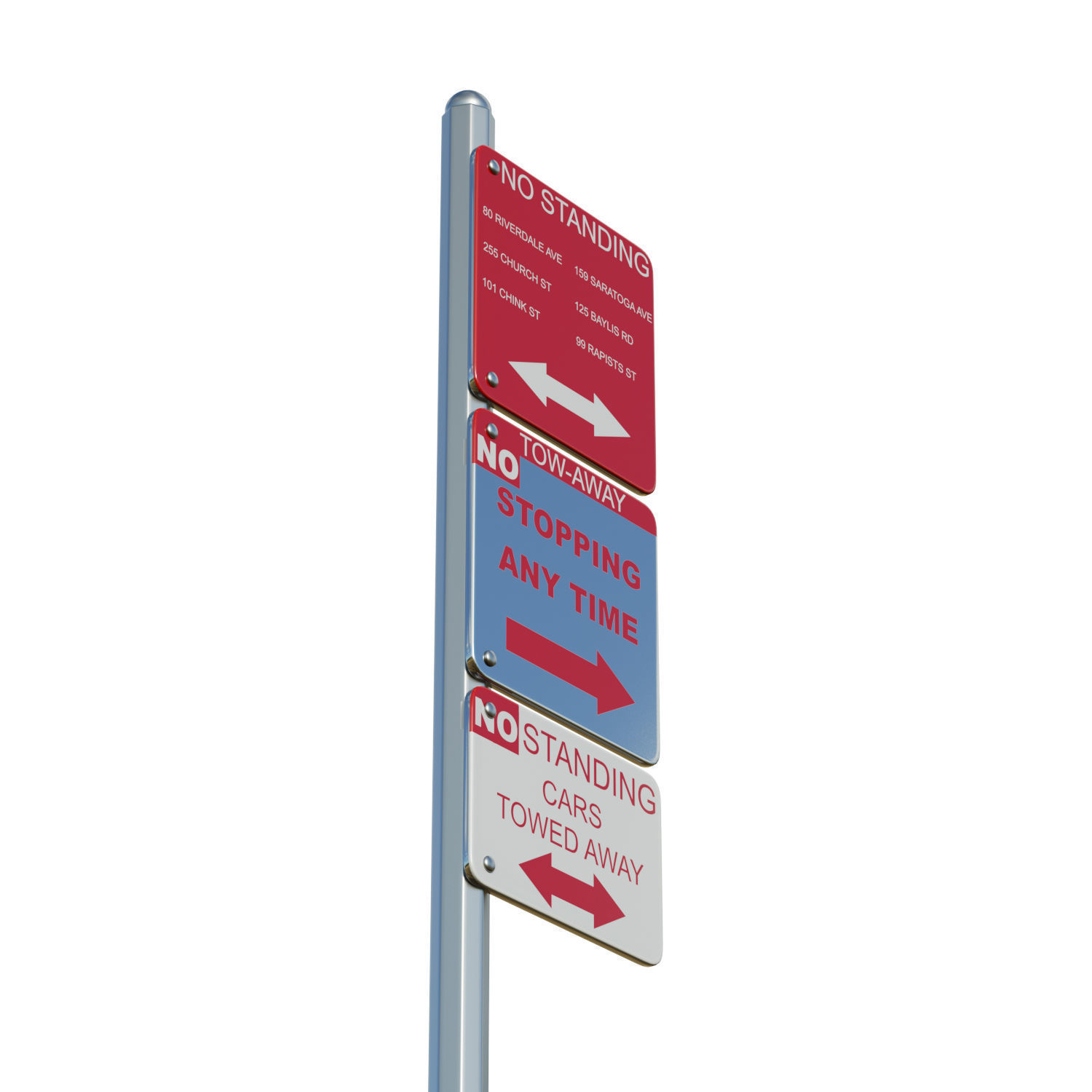 Traffic Sign 01 Low-poly 3D model_5