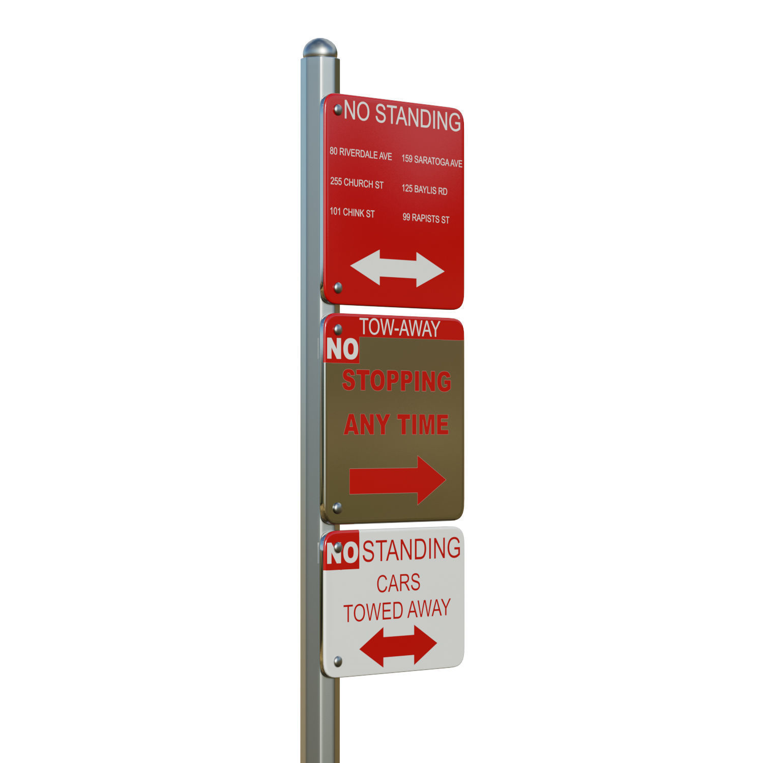 Traffic Sign 01 Low-poly 3D model_4