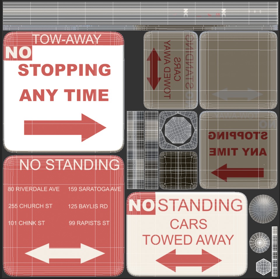 Traffic Sign 01 Low-poly 3D model_14