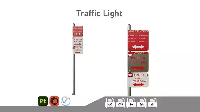 Traffic Sign 01 Low-poly 3D model