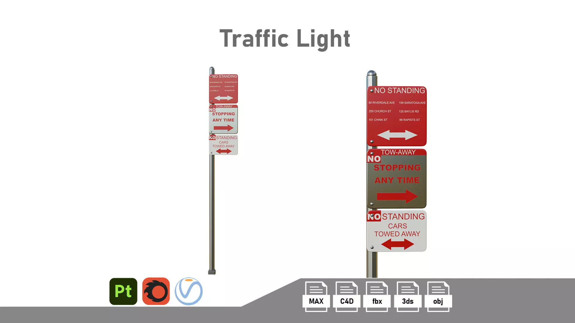 Traffic Sign 01 Low-poly 3D model_0