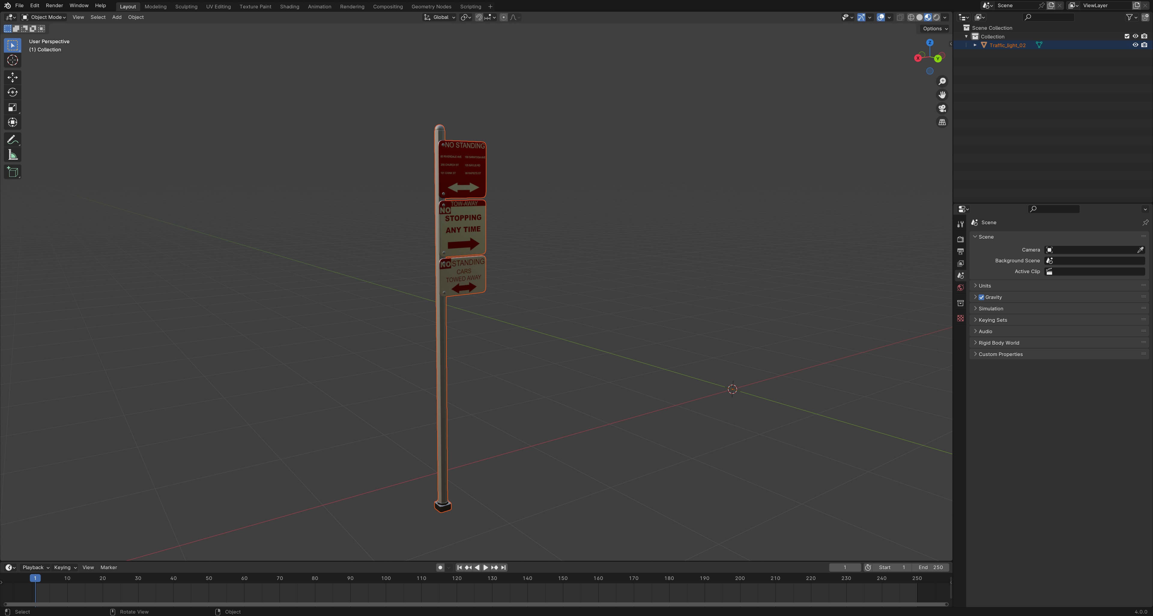 Traffic Sign 01 Low-poly 3D model_10