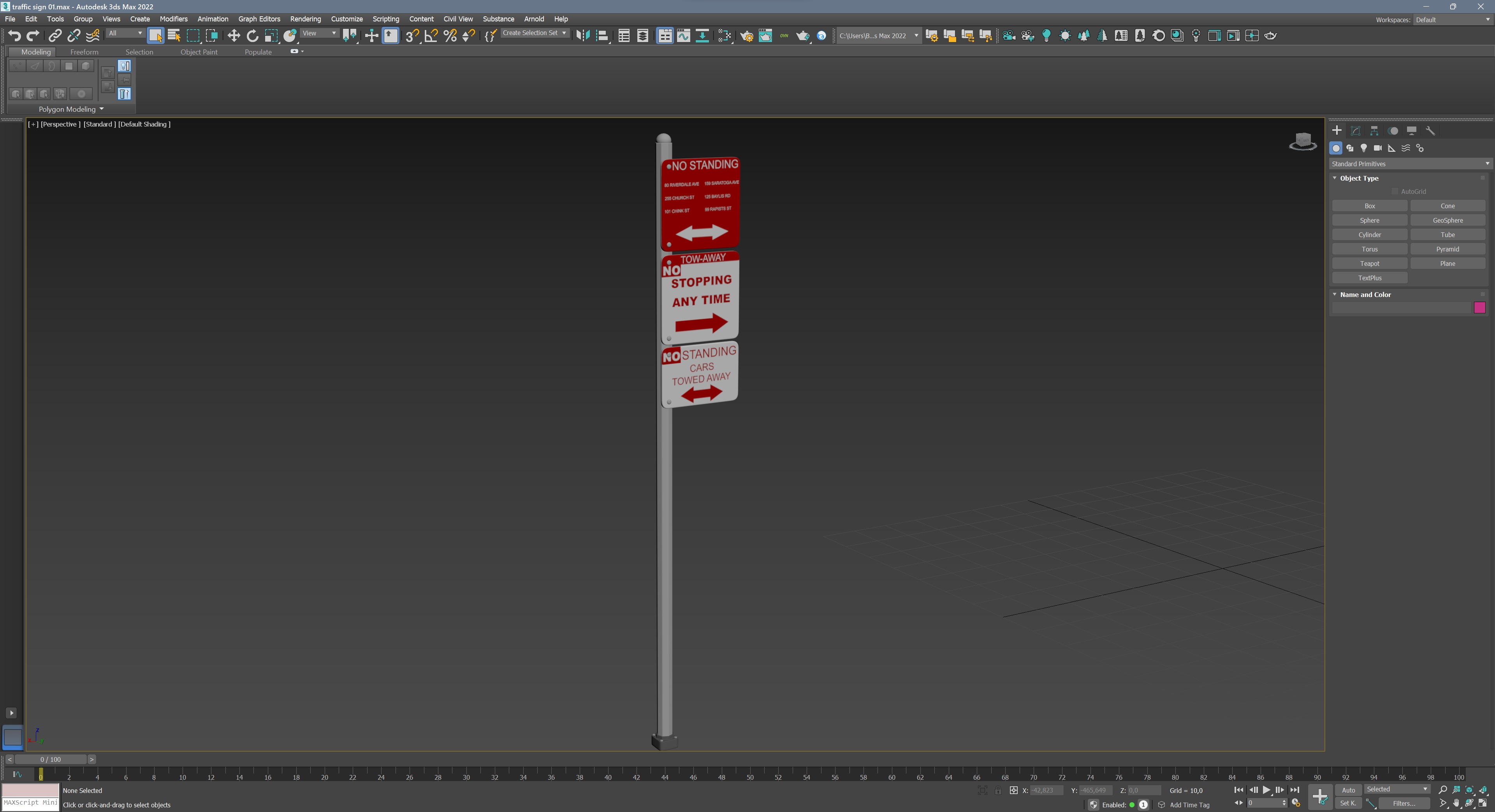 Traffic Sign 01 Low-poly 3D model_12