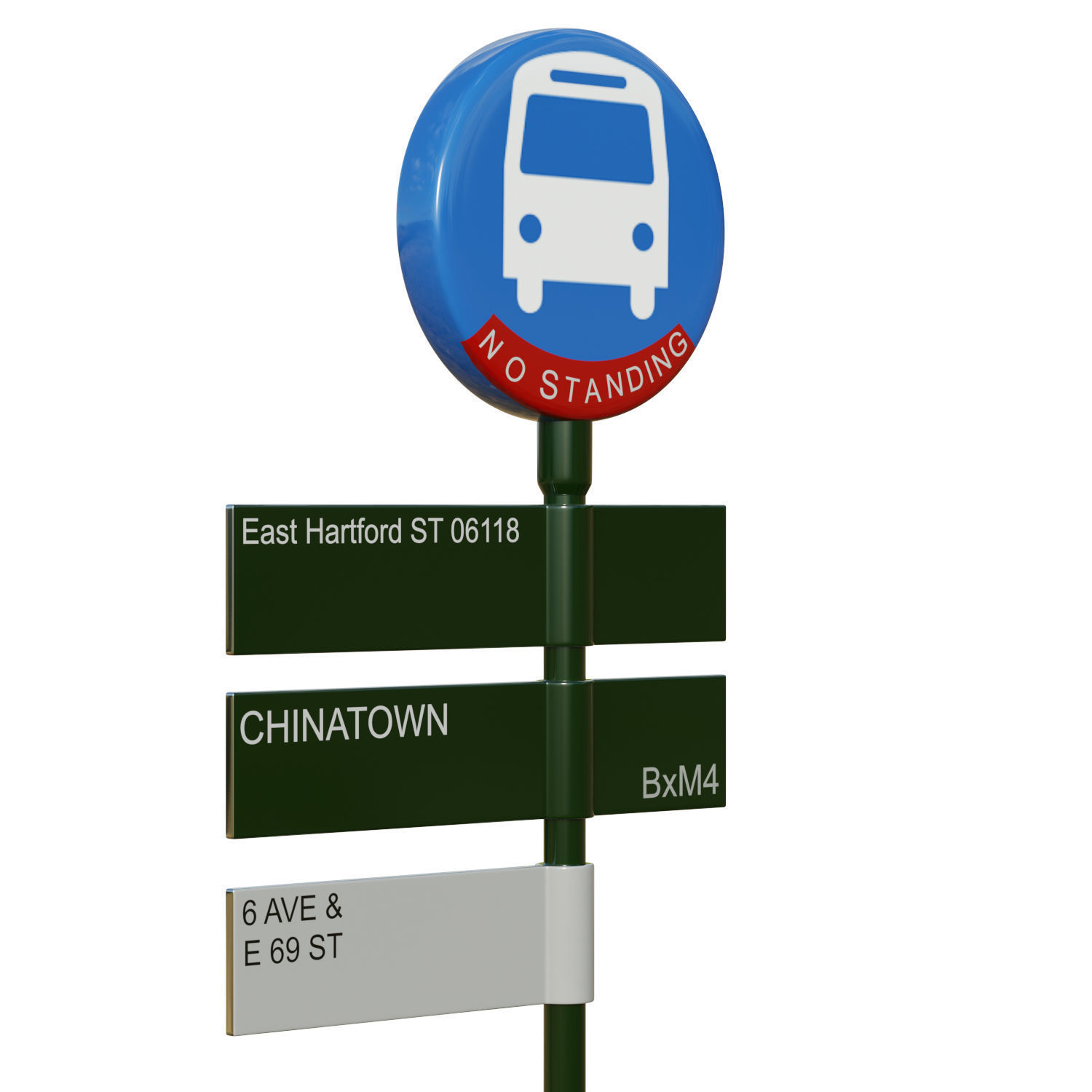 Traffic Sign 02 Low-poly 3D model_8