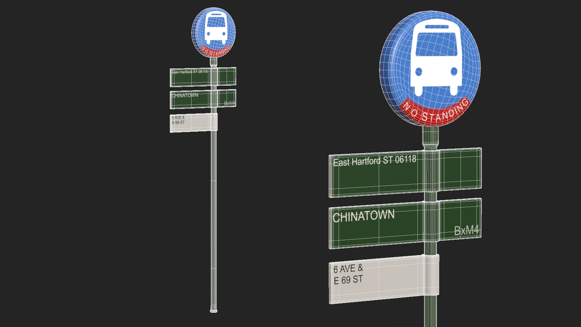 Traffic Sign 02 Low-poly 3D model_13