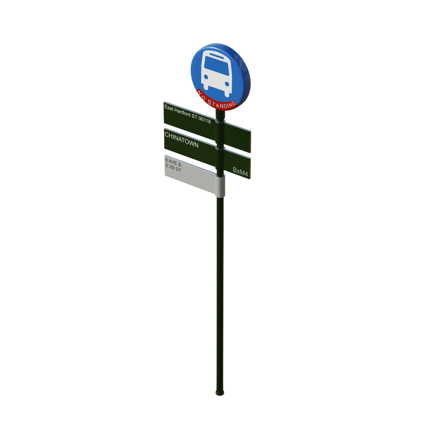 Traffic Sign 02 Low-poly 3D model_6