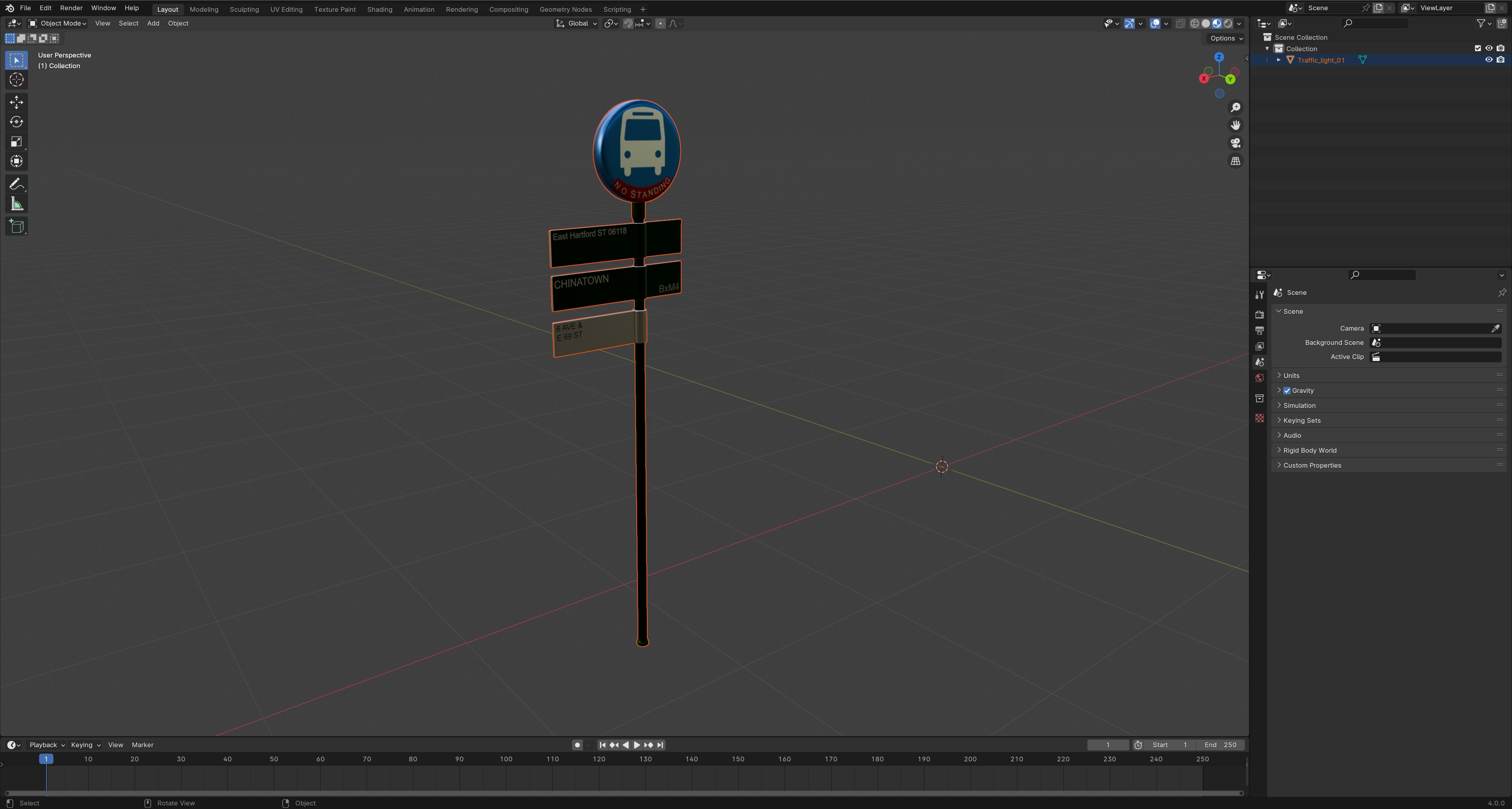Traffic Sign 02 Low-poly 3D model_10