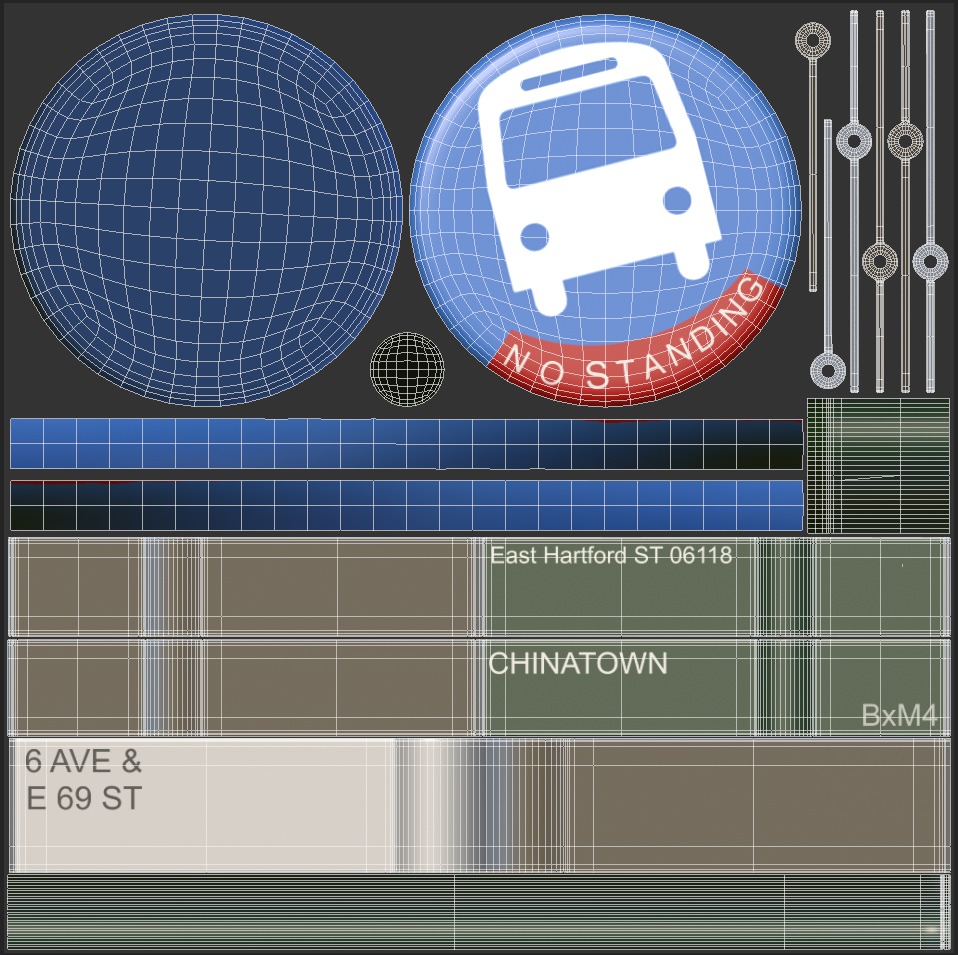 Traffic Sign 02 Low-poly 3D model_14