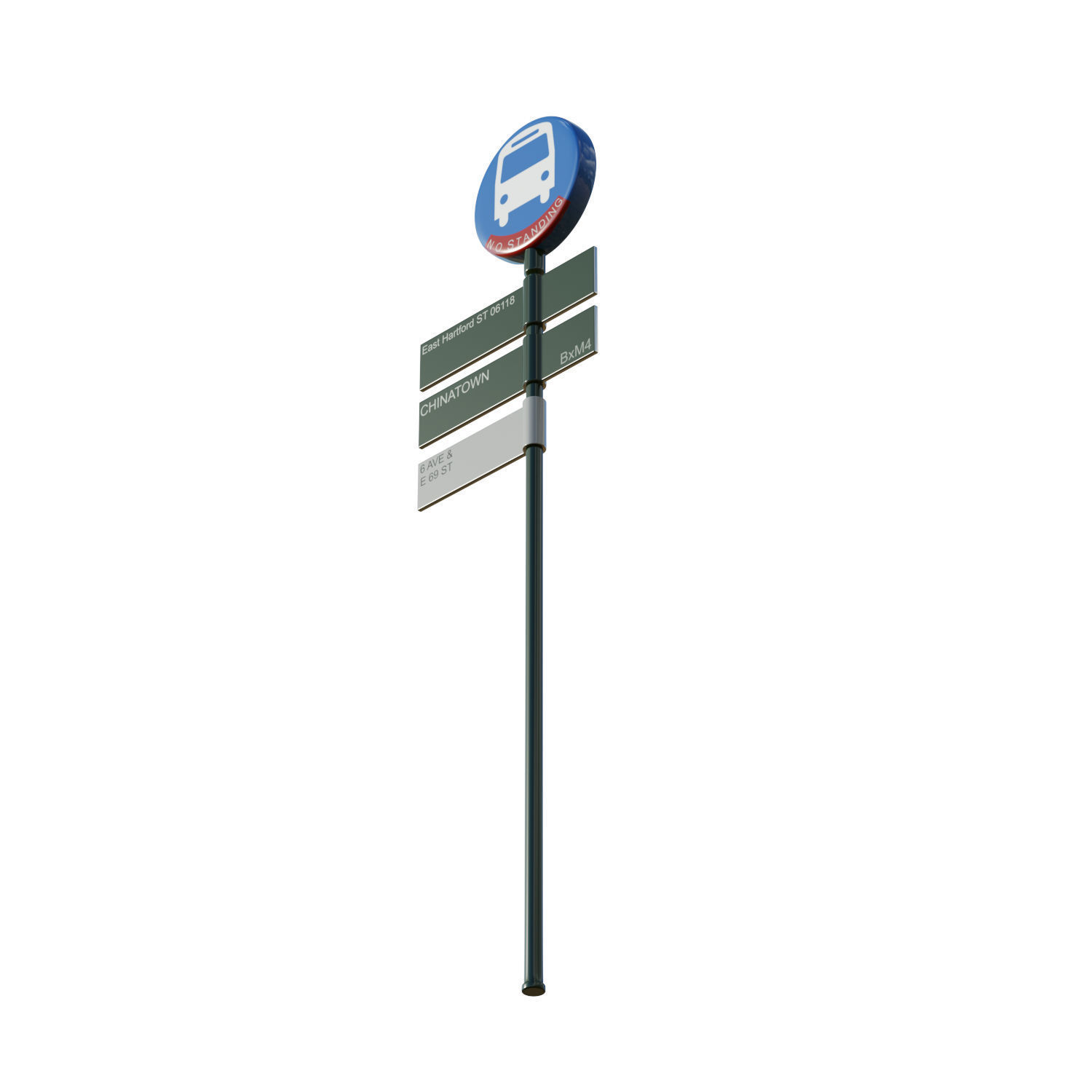 Traffic Sign 02 Low-poly 3D model_7