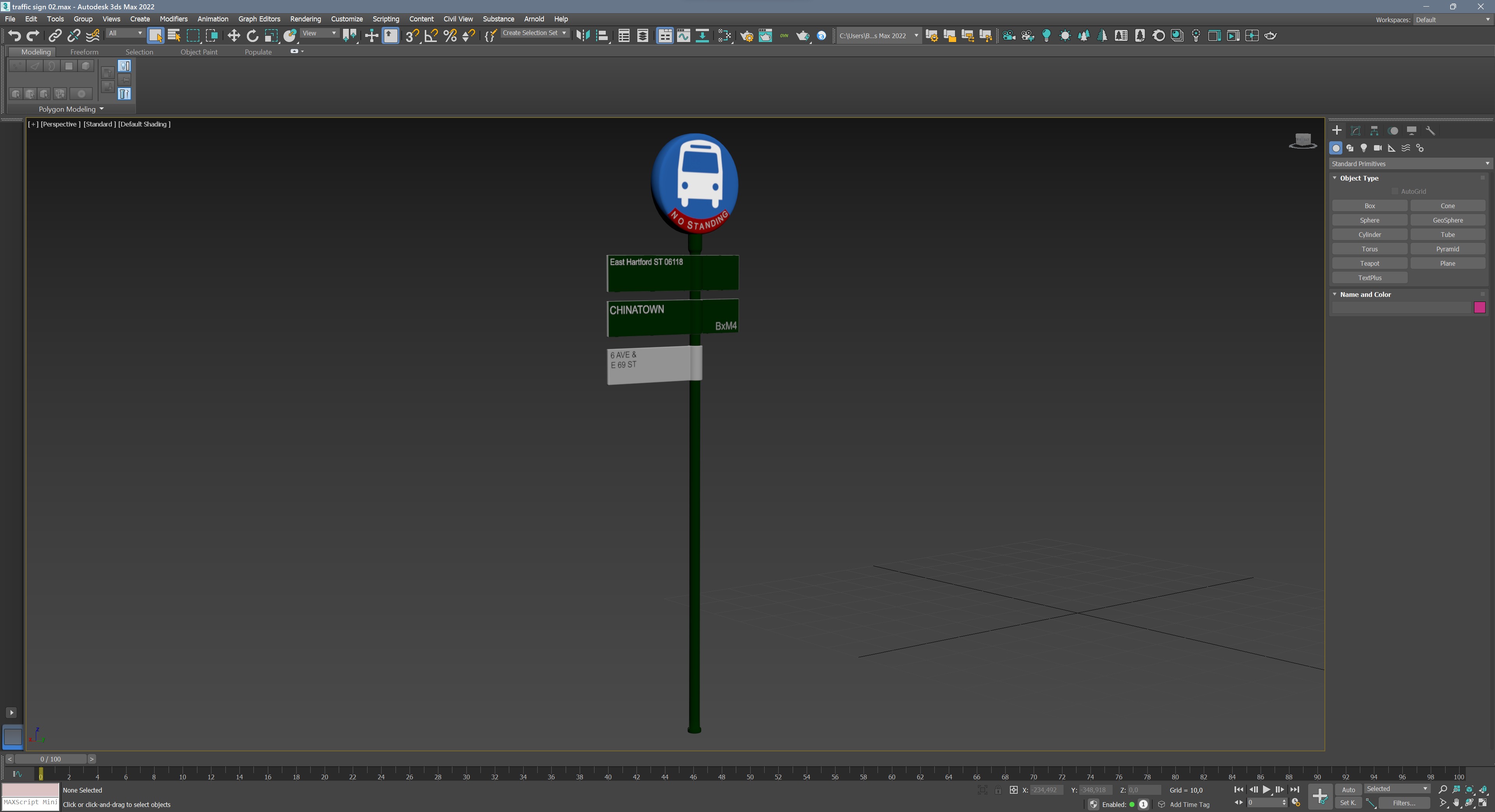 Traffic Sign 02 Low-poly 3D model_12