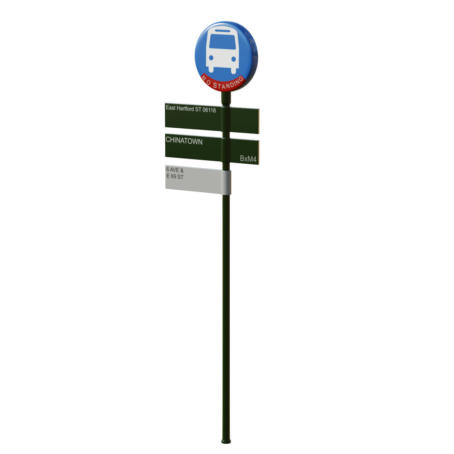 Traffic Sign 02 Low-poly 3D model_1