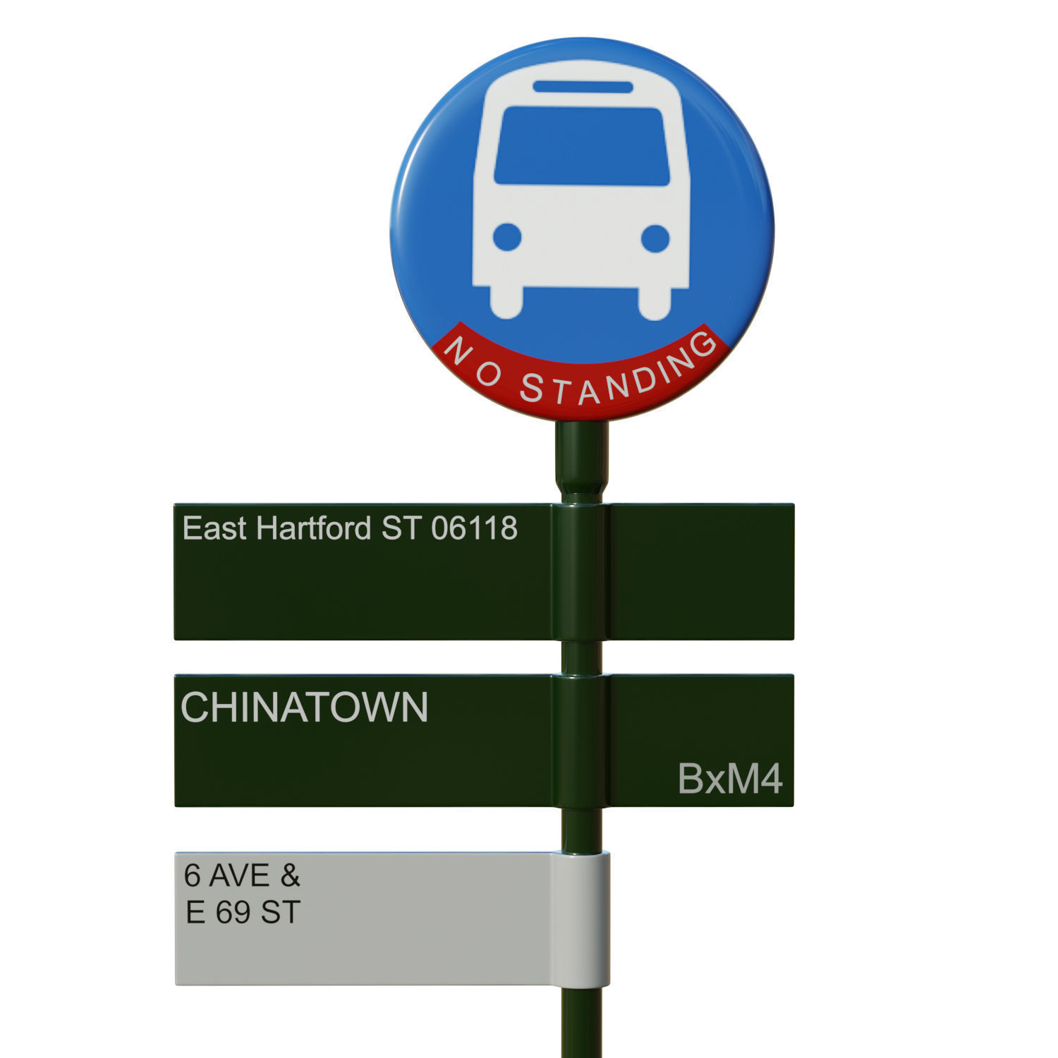 Traffic Sign 02 Low-poly 3D model_9