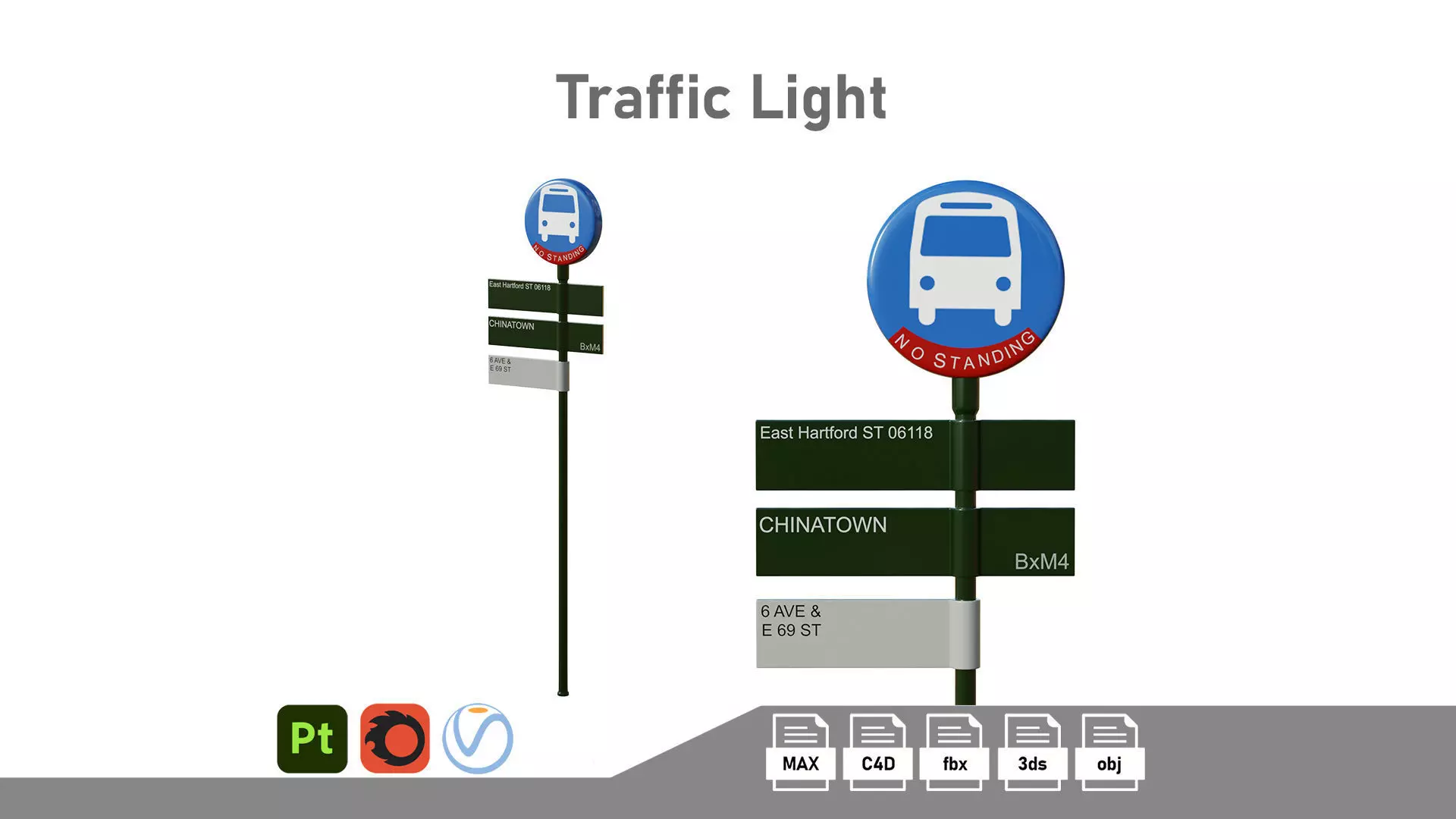 Traffic Sign 02 Low-poly 3D model_0