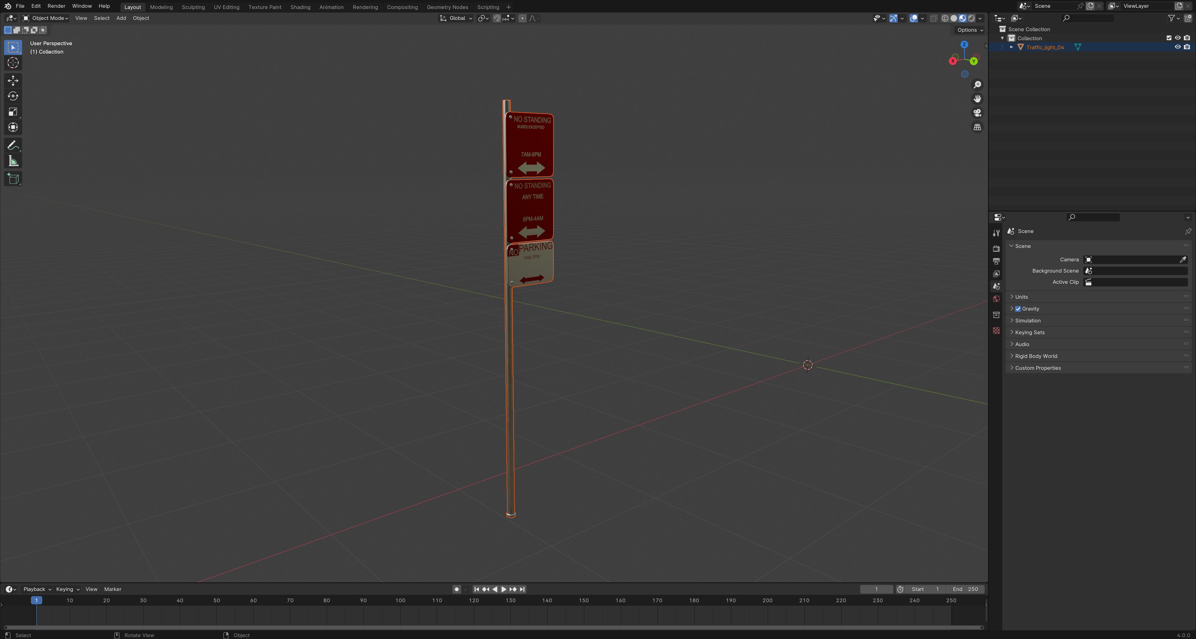 Traffic Sign 03 3D model_10