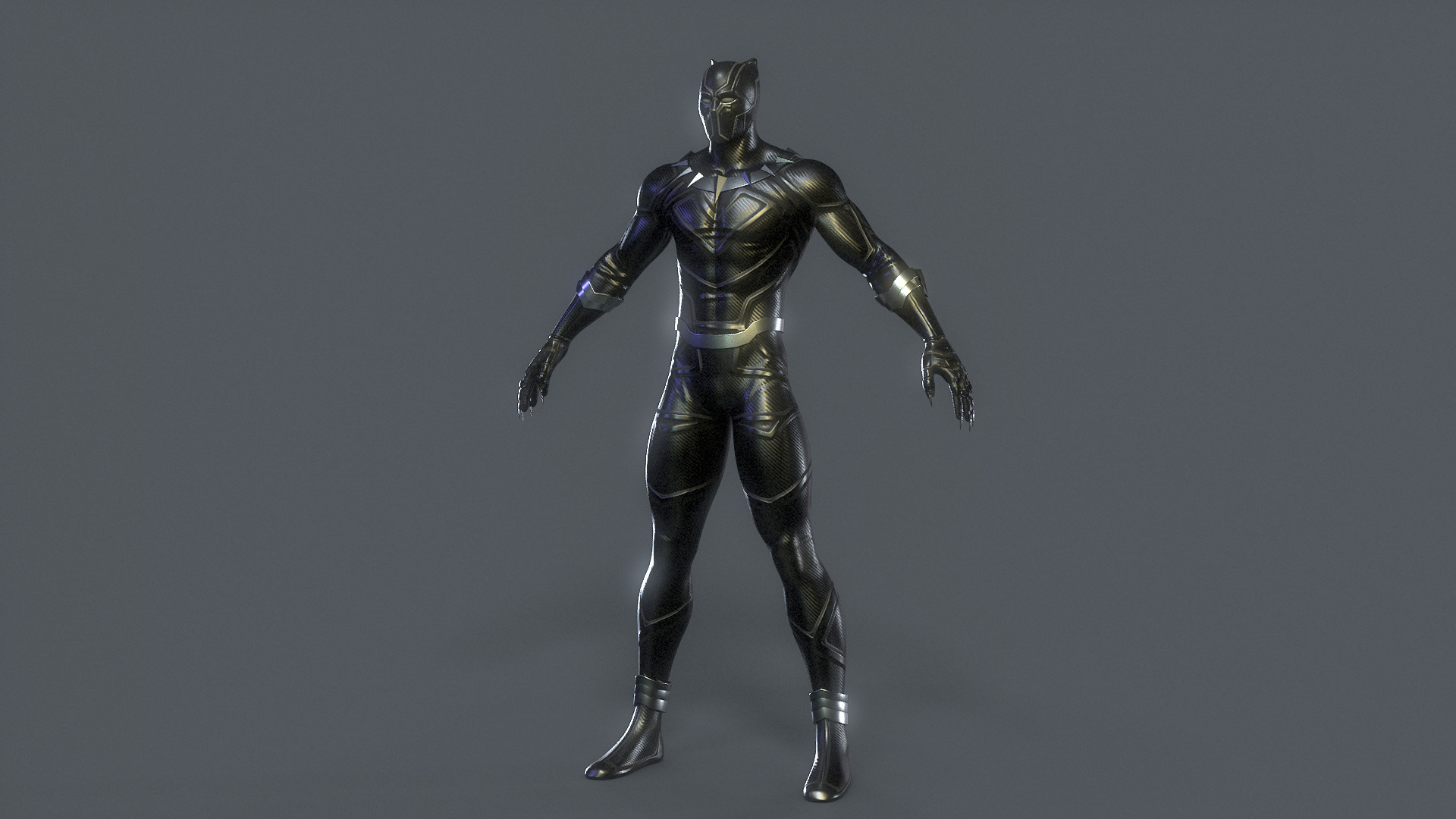 Black Panther Rig Low-poly 3D model_5