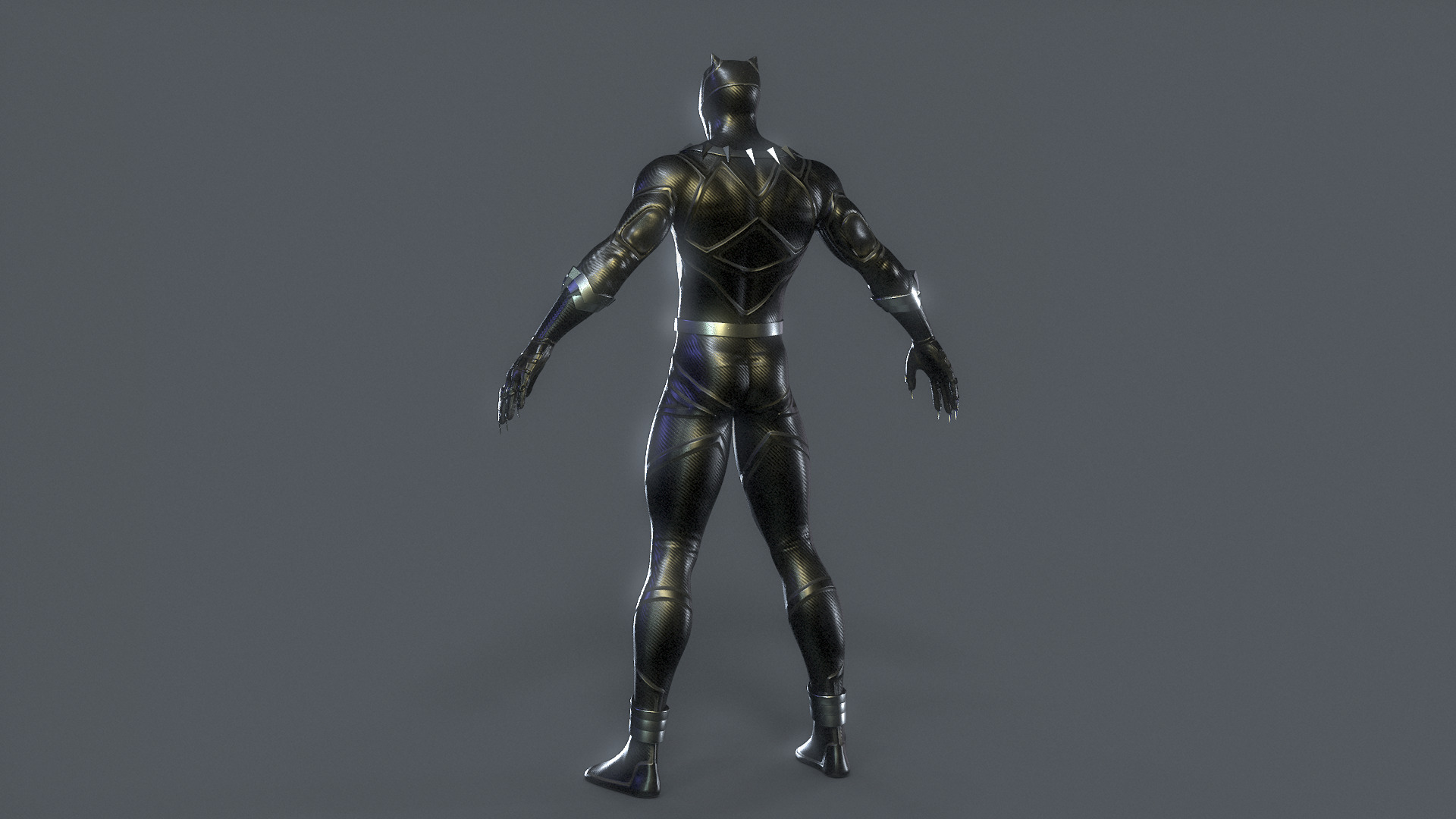 Black Panther Rig Low-poly 3D model_6