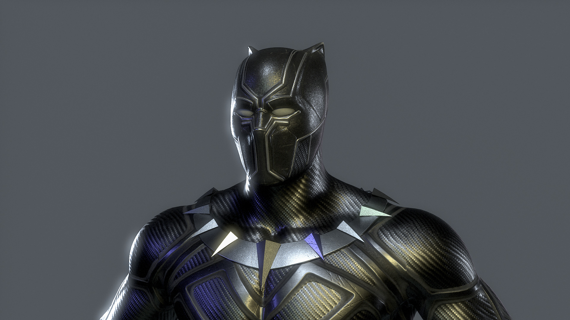 Black Panther Rig Low-poly 3D model_7