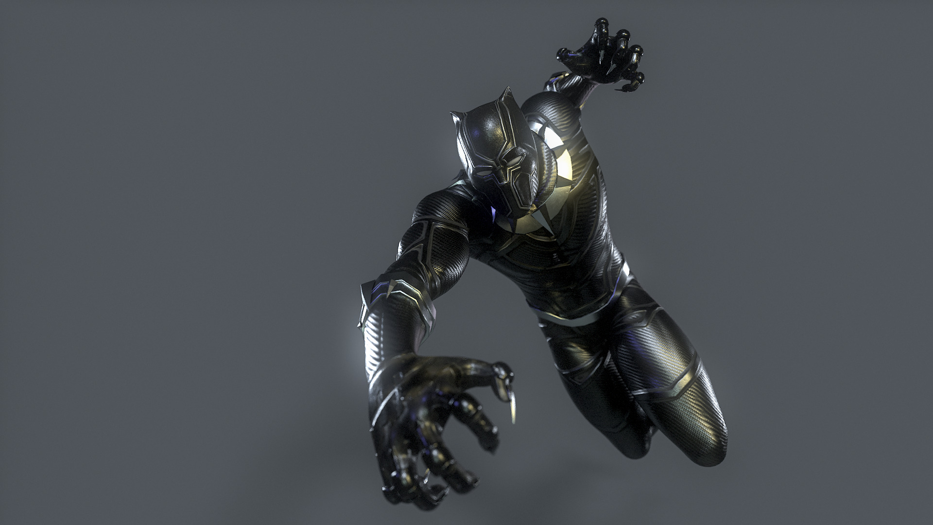 Black Panther Rig Low-poly 3D model_2