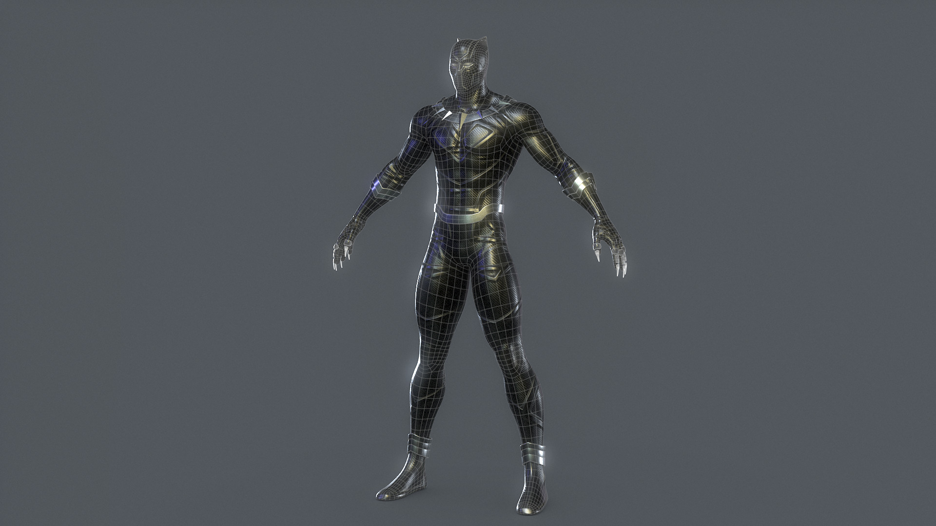 Black Panther Rig Low-poly 3D model_8