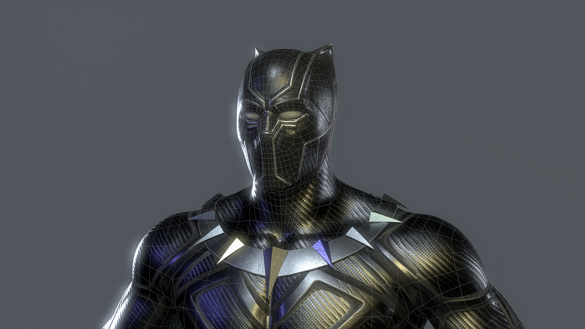 Black Panther Rig Low-poly 3D model_9