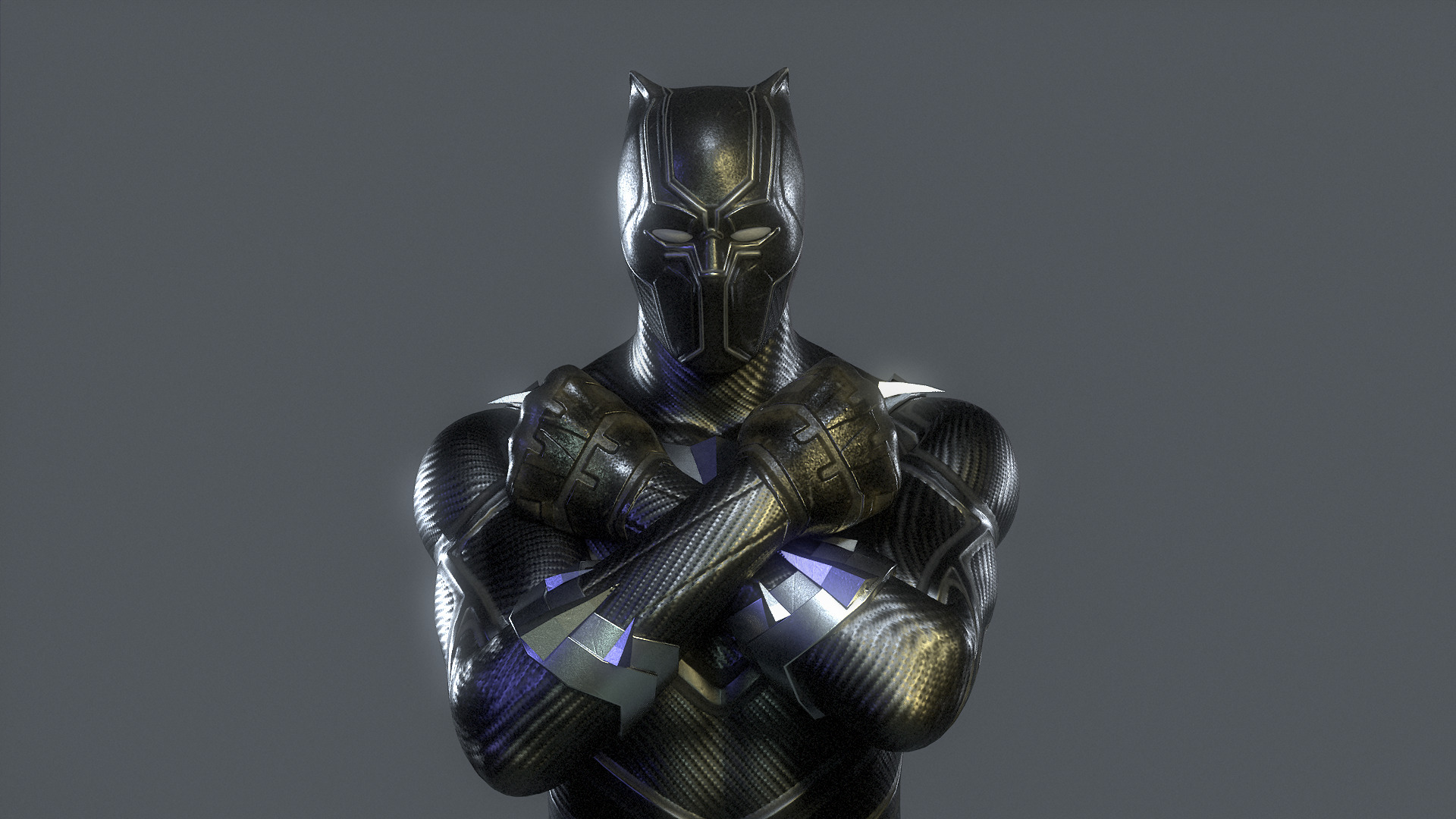 Black Panther Rig Low-poly 3D model_1