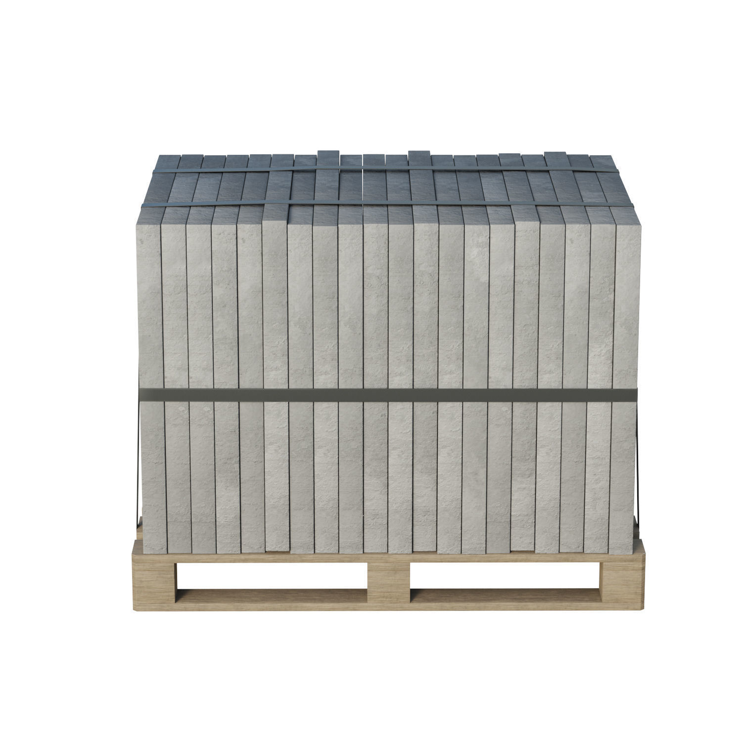 Concrete Slabs On Wooden Pallet Low-poly 3D model_3